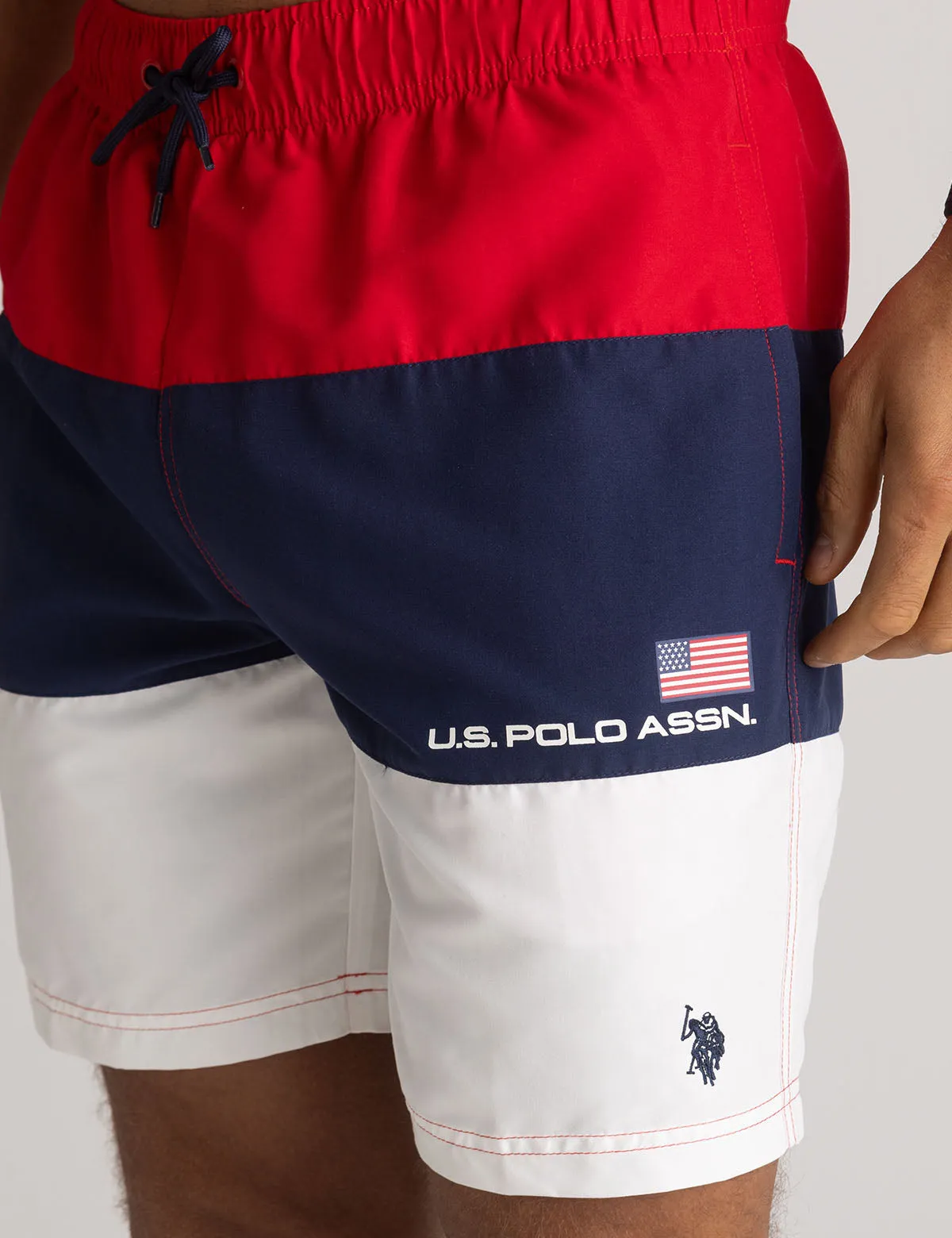 7" TRI COLOR BLOCK SWIM SHORTS sold by U.S. Polo Assn. product image thumbnail 3