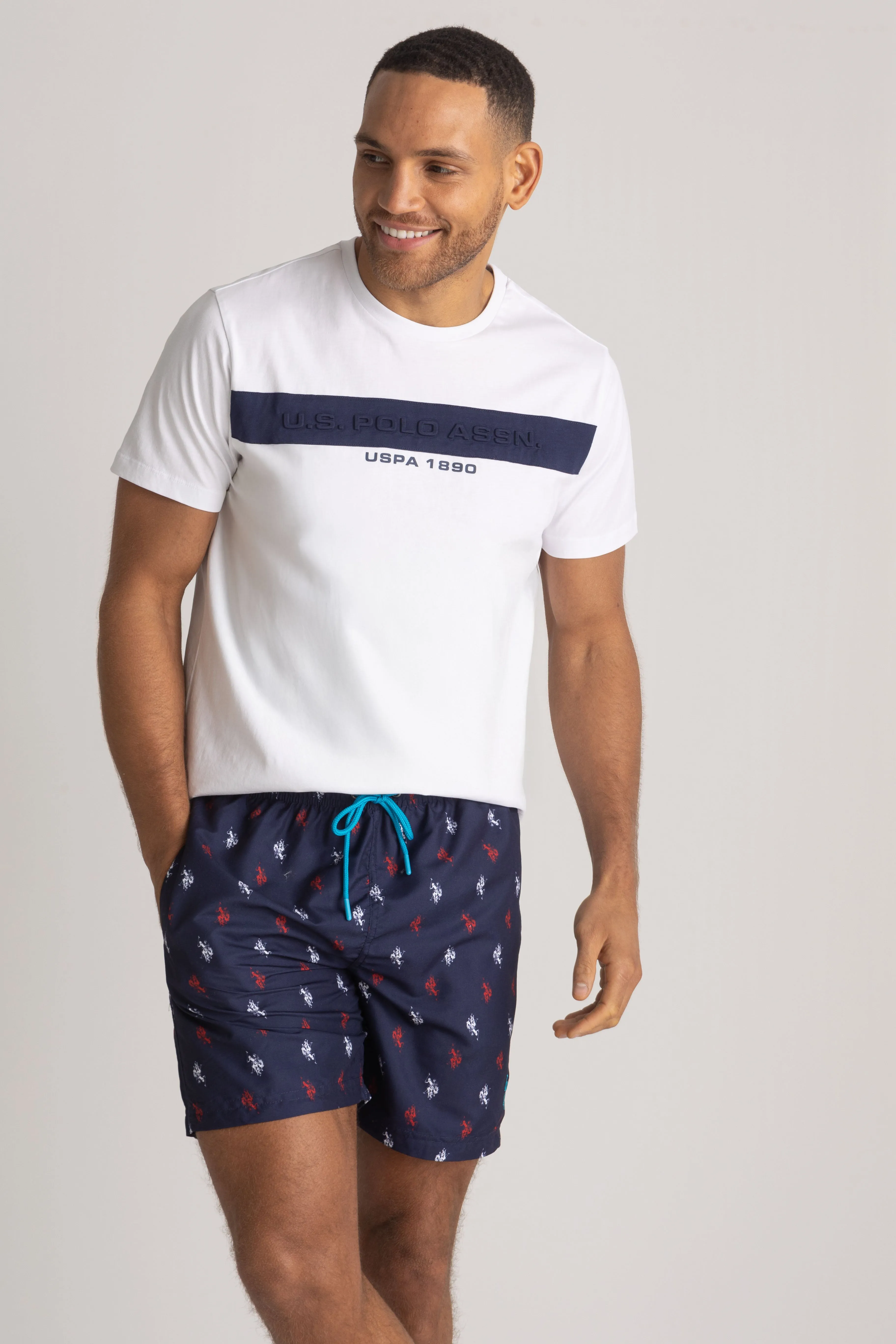 7" ALL OVER LOGO SWIM TRUNKS sold by U.S. Polo Assn. product image thumbnail 2