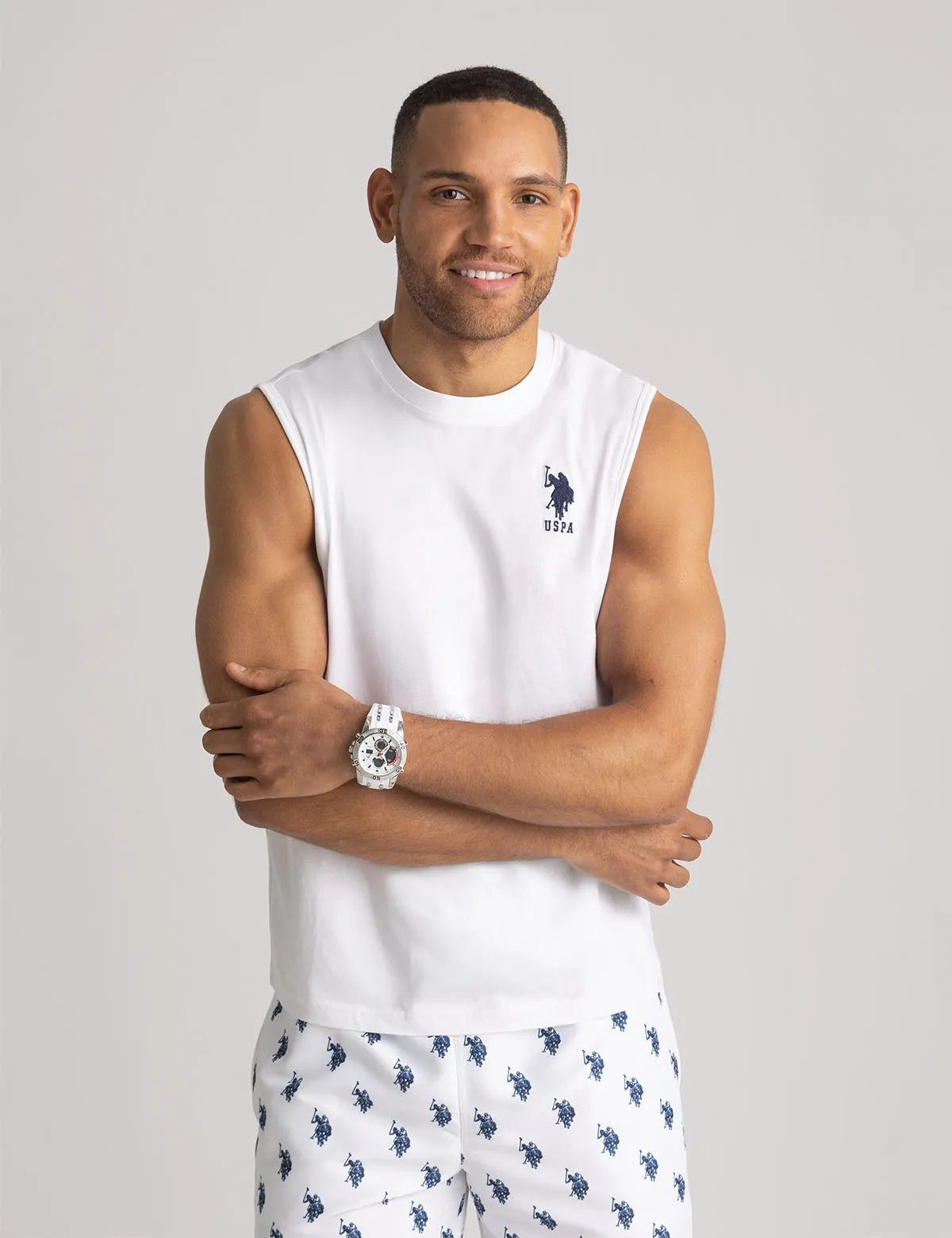 SOLID LOGO MUSCLE TANK sold by U.S. Polo Assn.