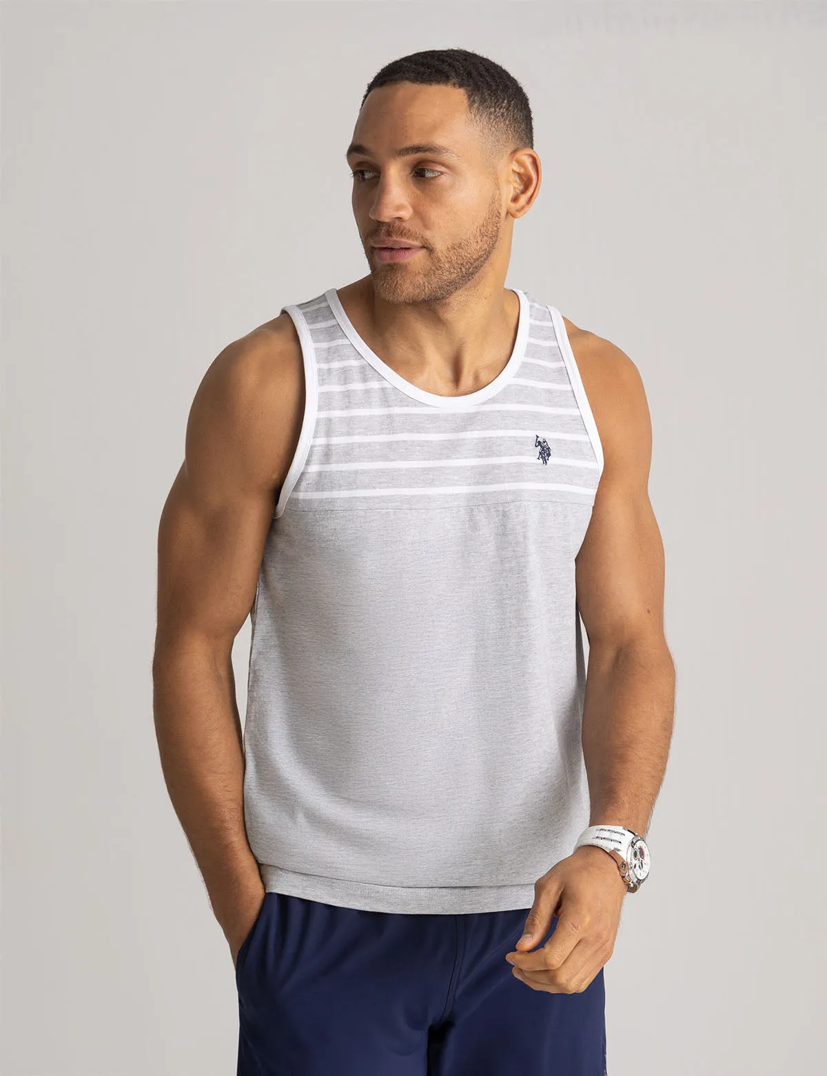 YARN DYE COLOR BLOCK STRIPE MUSCLE TANK sold by U.S. Polo Assn. product image thumbnail 5