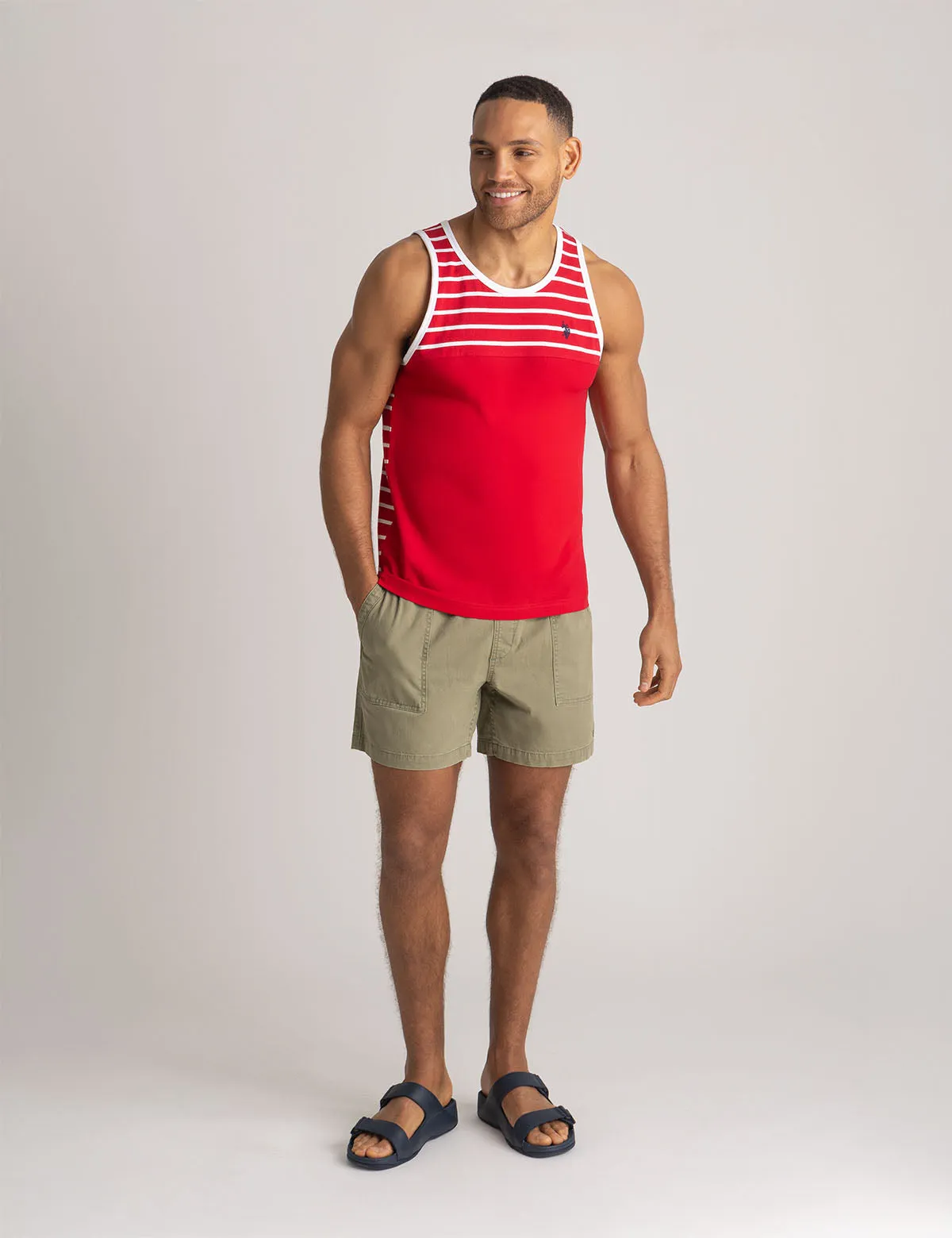 YARN DYE COLOR BLOCK STRIPE MUSCLE TANK sold by U.S. Polo Assn. product image thumbnail 2