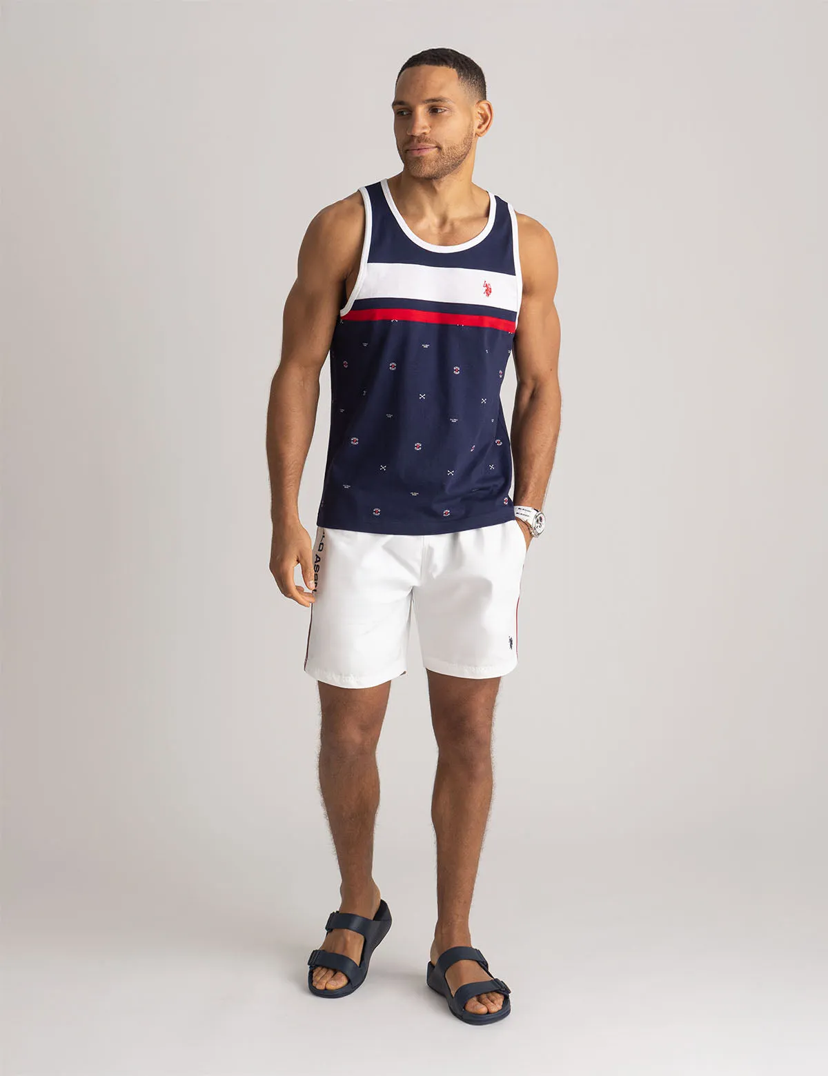 ALL OVER PRINT COLOR BLOCK JERSEY MUSCLE TANK sold by U.S. Polo Assn. product image thumbnail 2