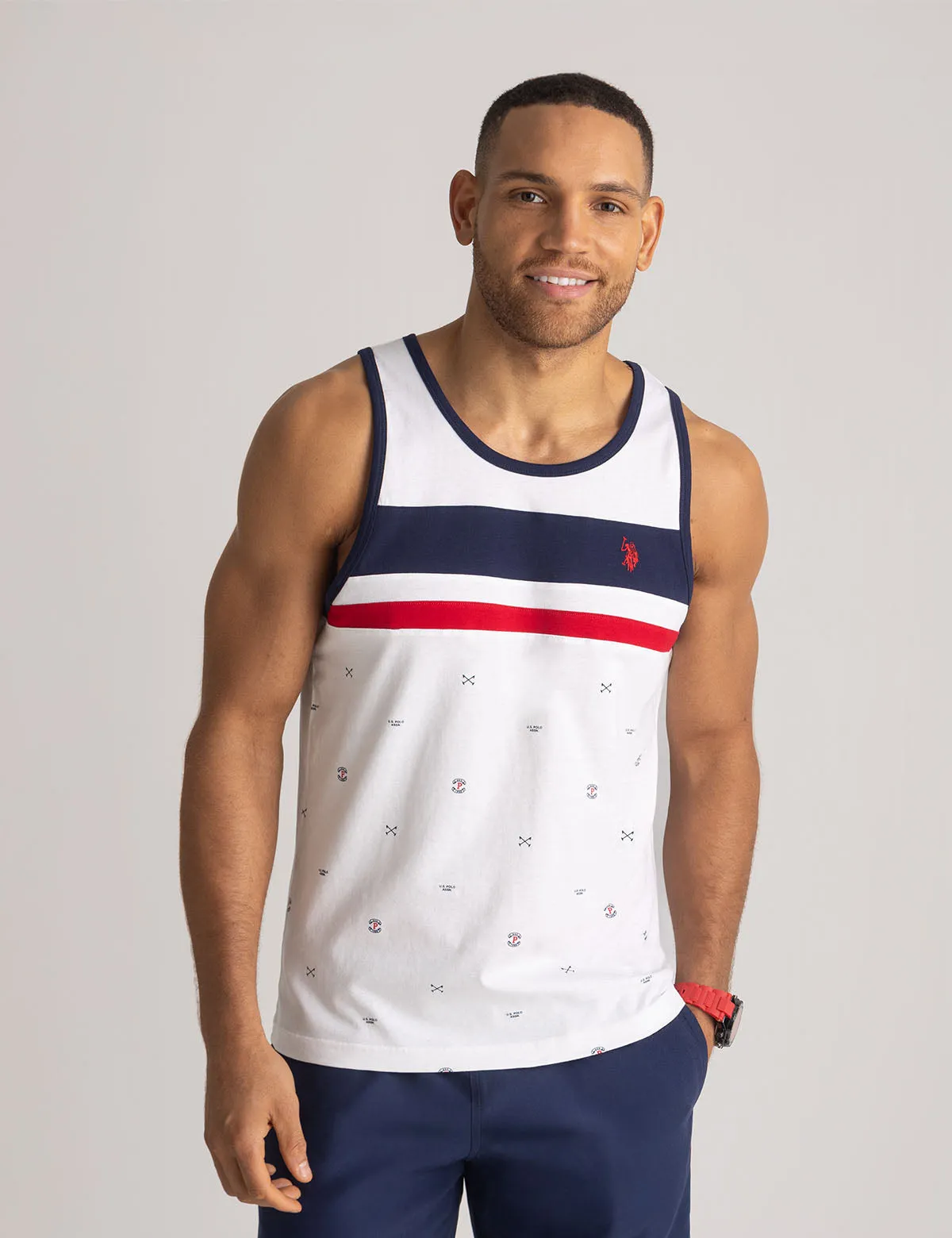 ALL OVER PRINT COLOR BLOCK JERSEY MUSCLE TANK sold by U.S. Polo Assn. product image thumbnail 4