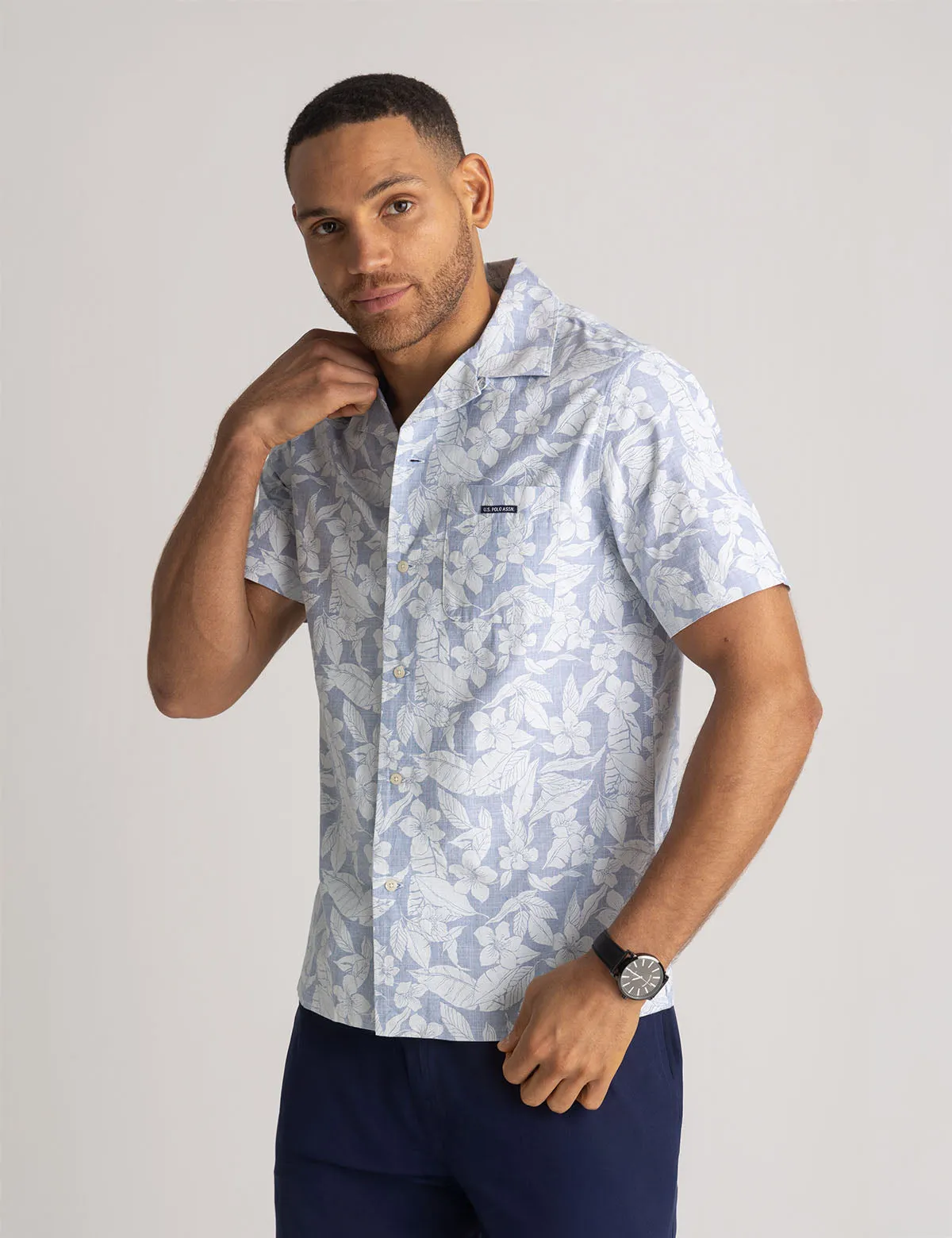 SHORT SLEEVE TROPICAL PRINT CAMP SHIRT sold by U.S. Polo Assn.