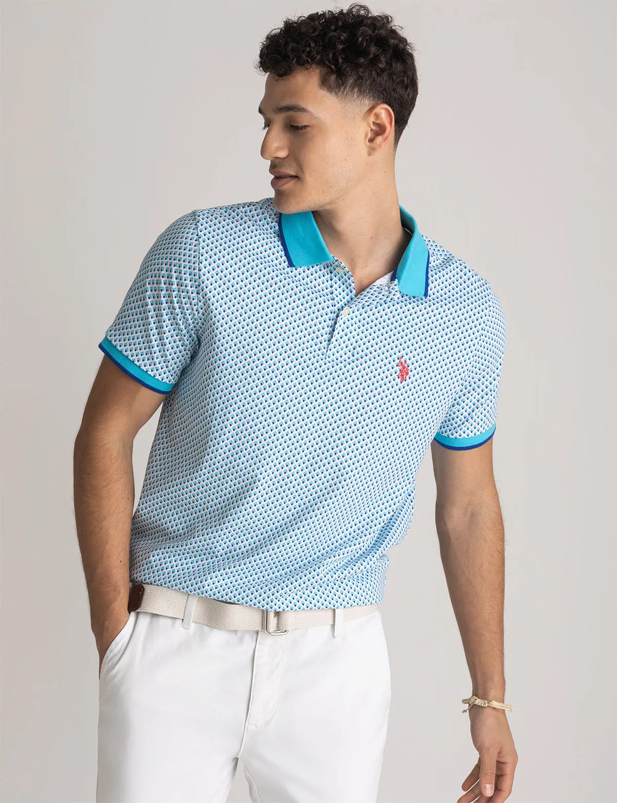 ALL OVER DOUBLE DIAMOND PRINT POLO SHIRT sold by U.S. Polo Assn.