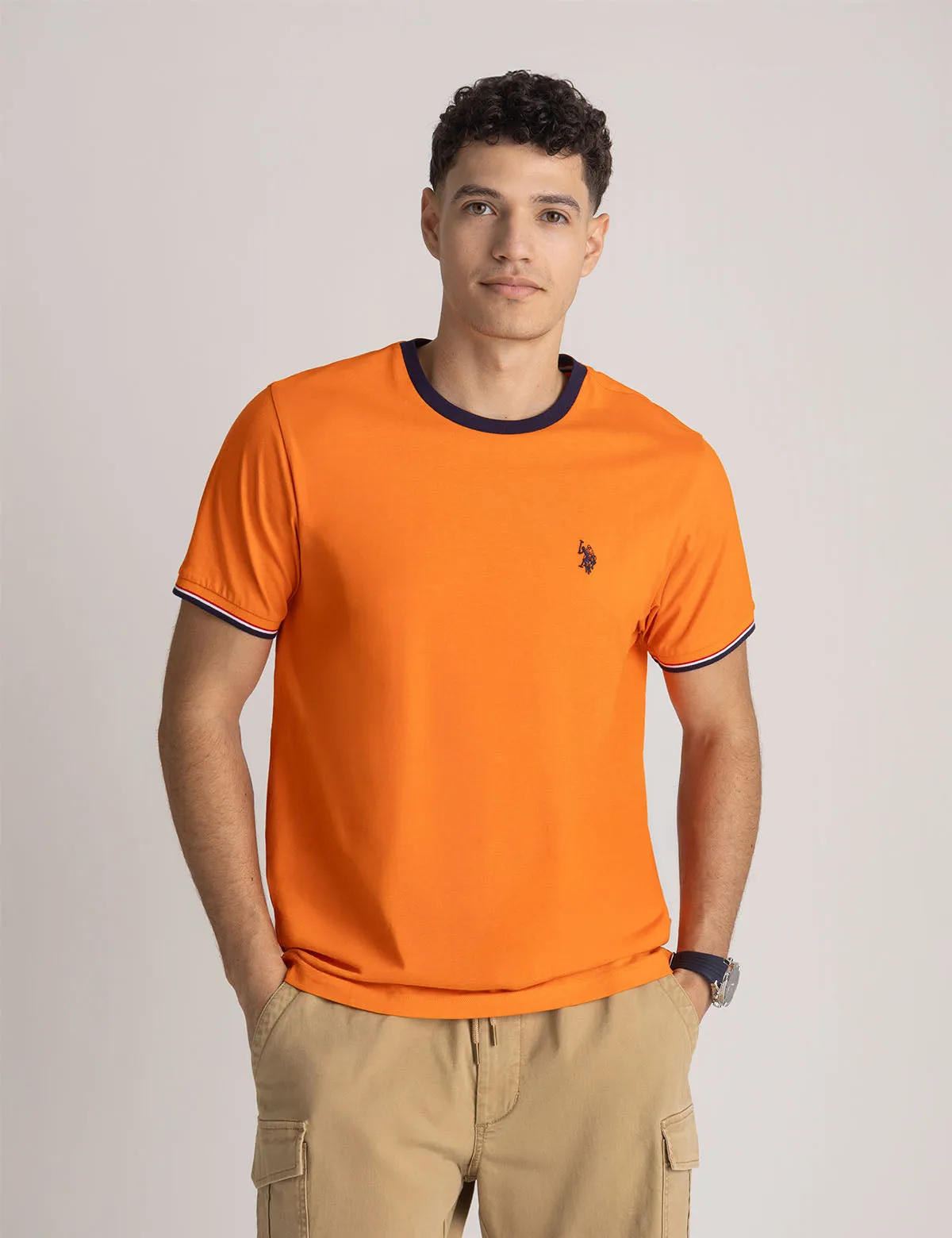 SIGNATURE STRIPE TRIM RINGER T-SHIRT sold by U.S. Polo Assn.