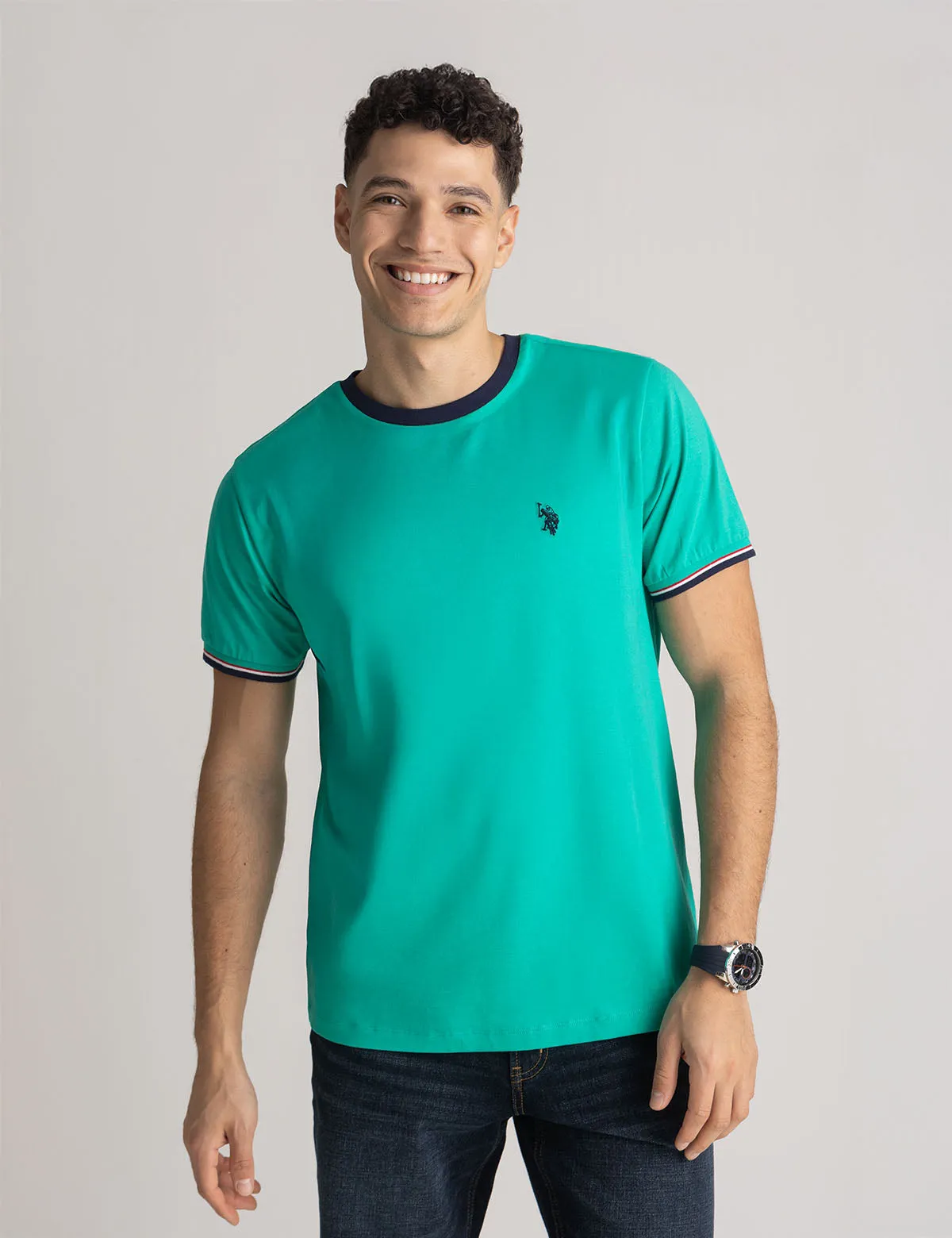 SIGNATURE STRIPE TRIM RINGER T-SHIRT sold by U.S. Polo Assn. product image thumbnail 5
