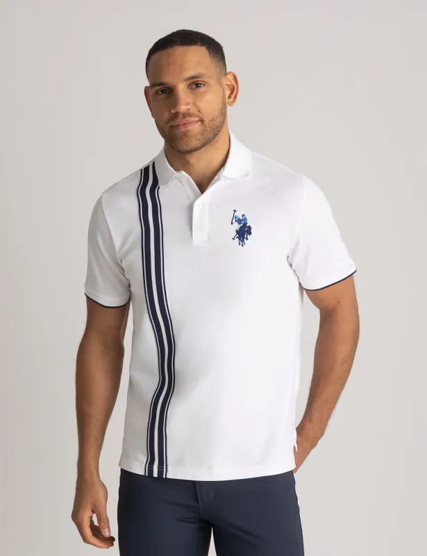 VERTICAL TRICOT TRIM PIQUE POLO SHIRT sold by U.S. Polo Assn.