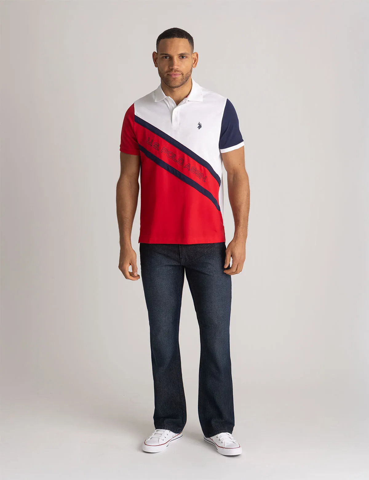 COLOR BLOCK DOUBLE DIAGONAL SASH POLO SHIRT sold by U.S. Polo Assn. product image thumbnail 2