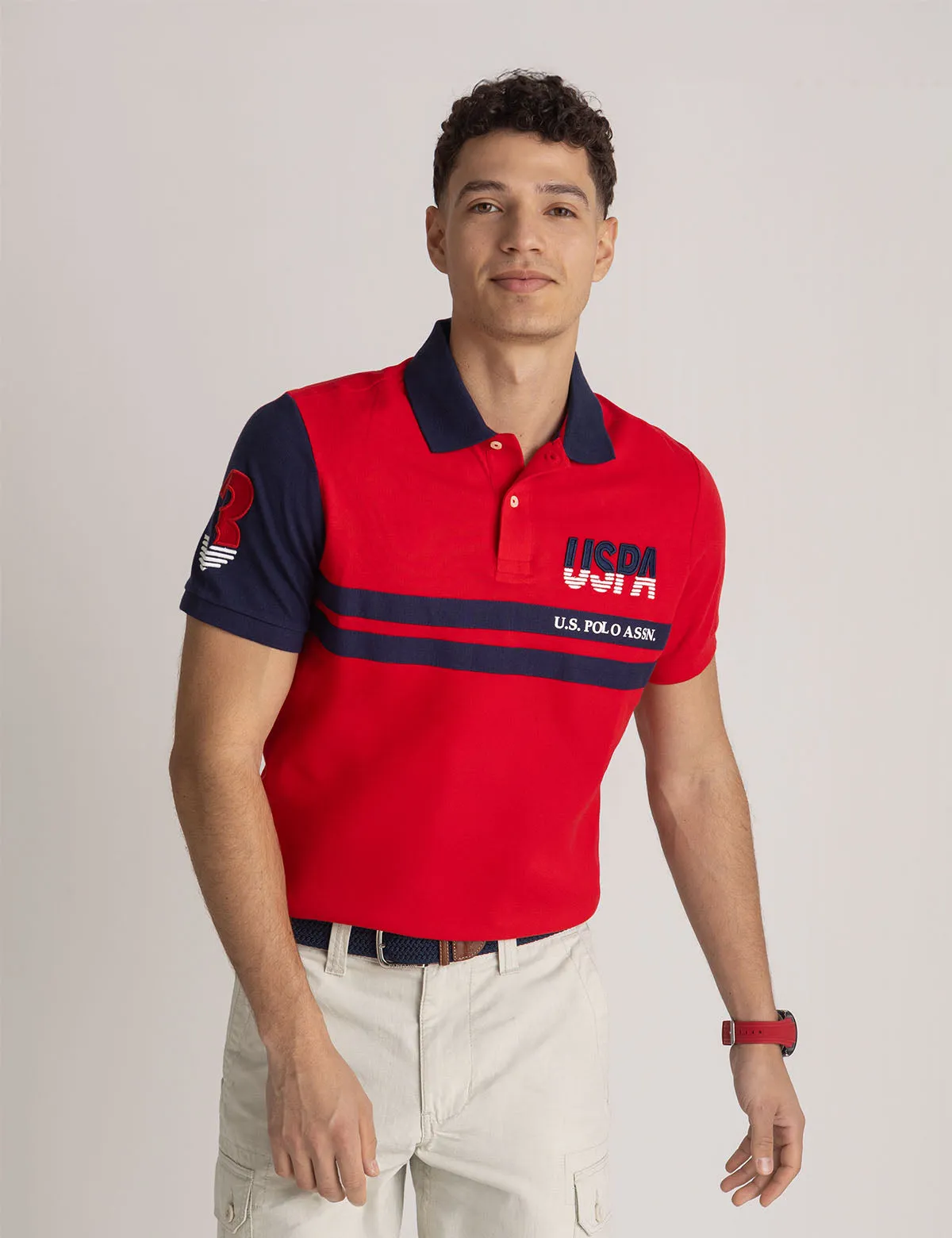 USPA COLOR BLOCK PIQUE POLO SHIRT sold by U.S. Polo Assn. product image thumbnail 4