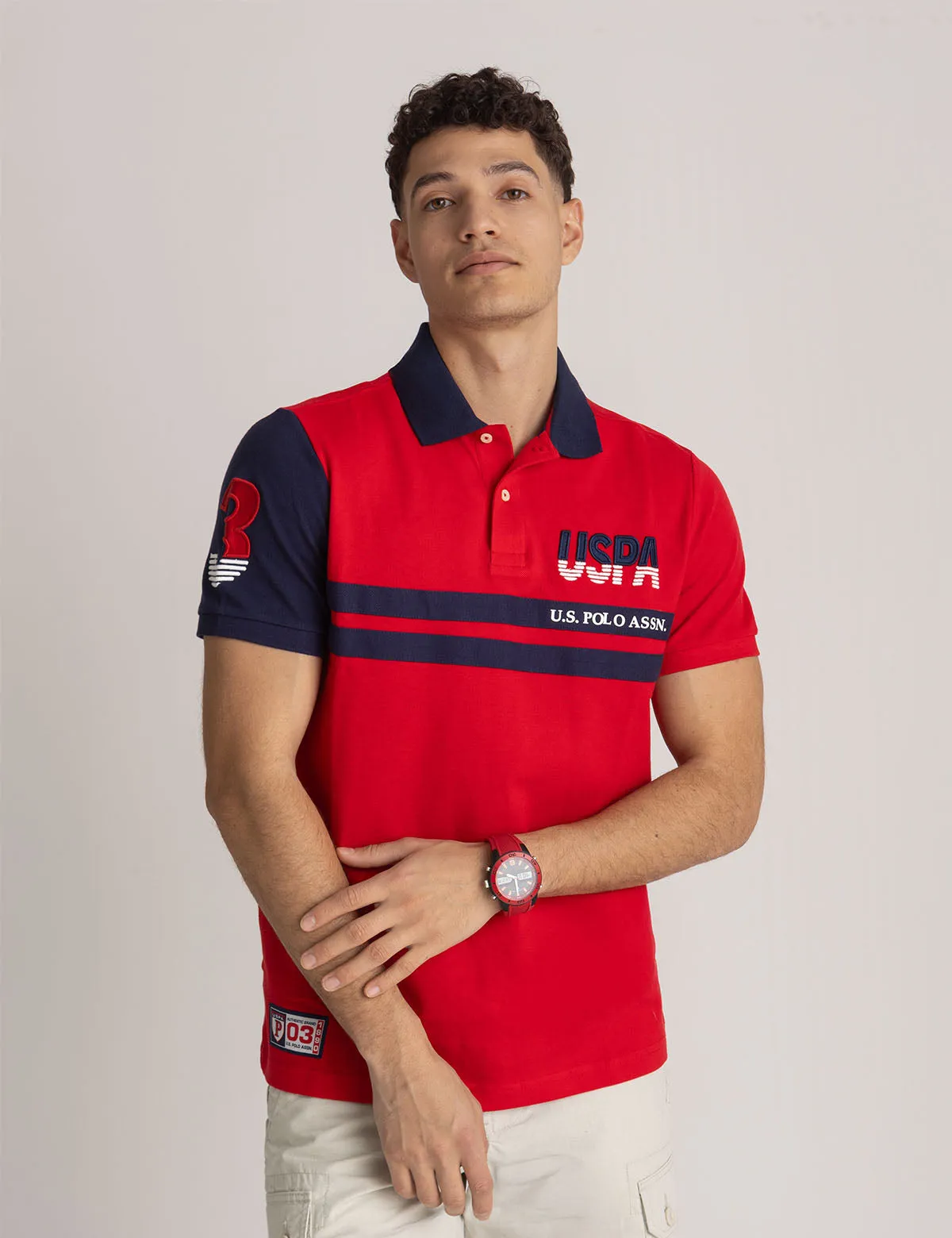 USPA COLOR BLOCK PIQUE POLO SHIRT sold by U.S. Polo Assn.