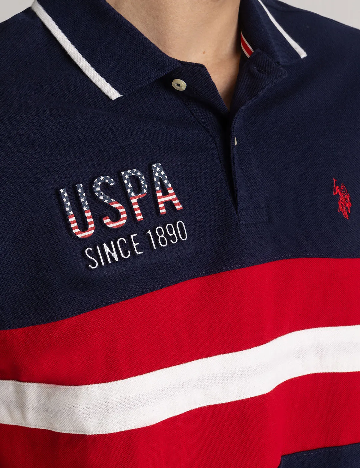 COLORBLOCK EMBOSSED PIQUE POLO SHIRT sold by U.S. Polo Assn. product image thumbnail 5