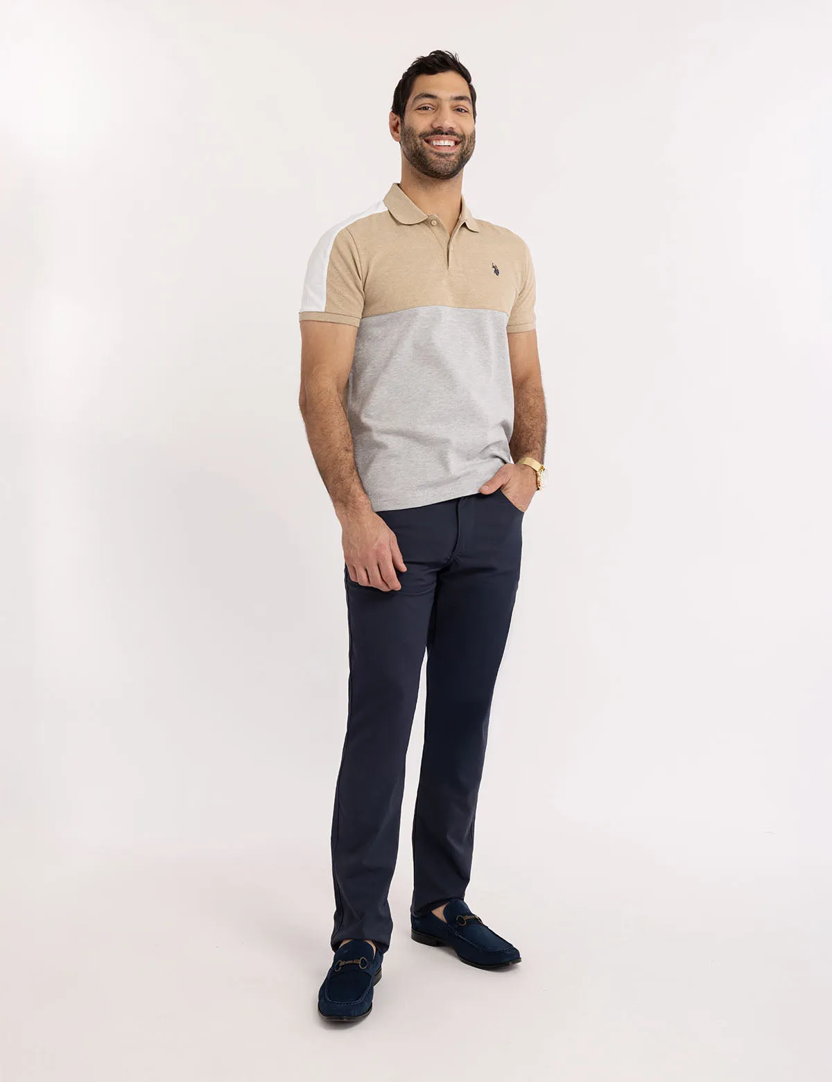 COLOR BLOCK OTTOMAN POLO SHIRT sold by U.S. Polo Assn. product image thumbnail 5