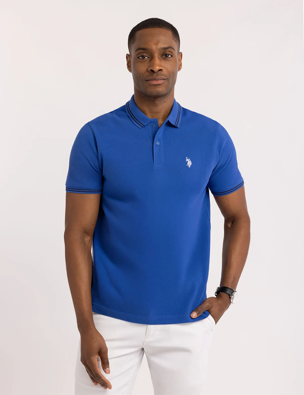 SNAP BUTTON TIPPED PIQUE POLO SHIRT sold by U.S. Polo Assn. product image thumbnail 3
