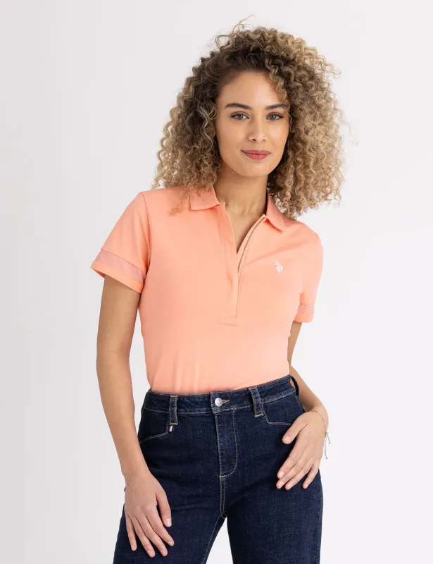 MESH PANEL ZIP UP POLO SHIRT sold by U.S. Polo Assn.