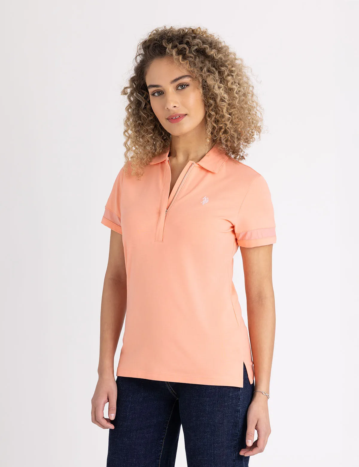 MESH PANEL ZIP UP POLO SHIRT sold by U.S. Polo Assn. product image thumbnail 3