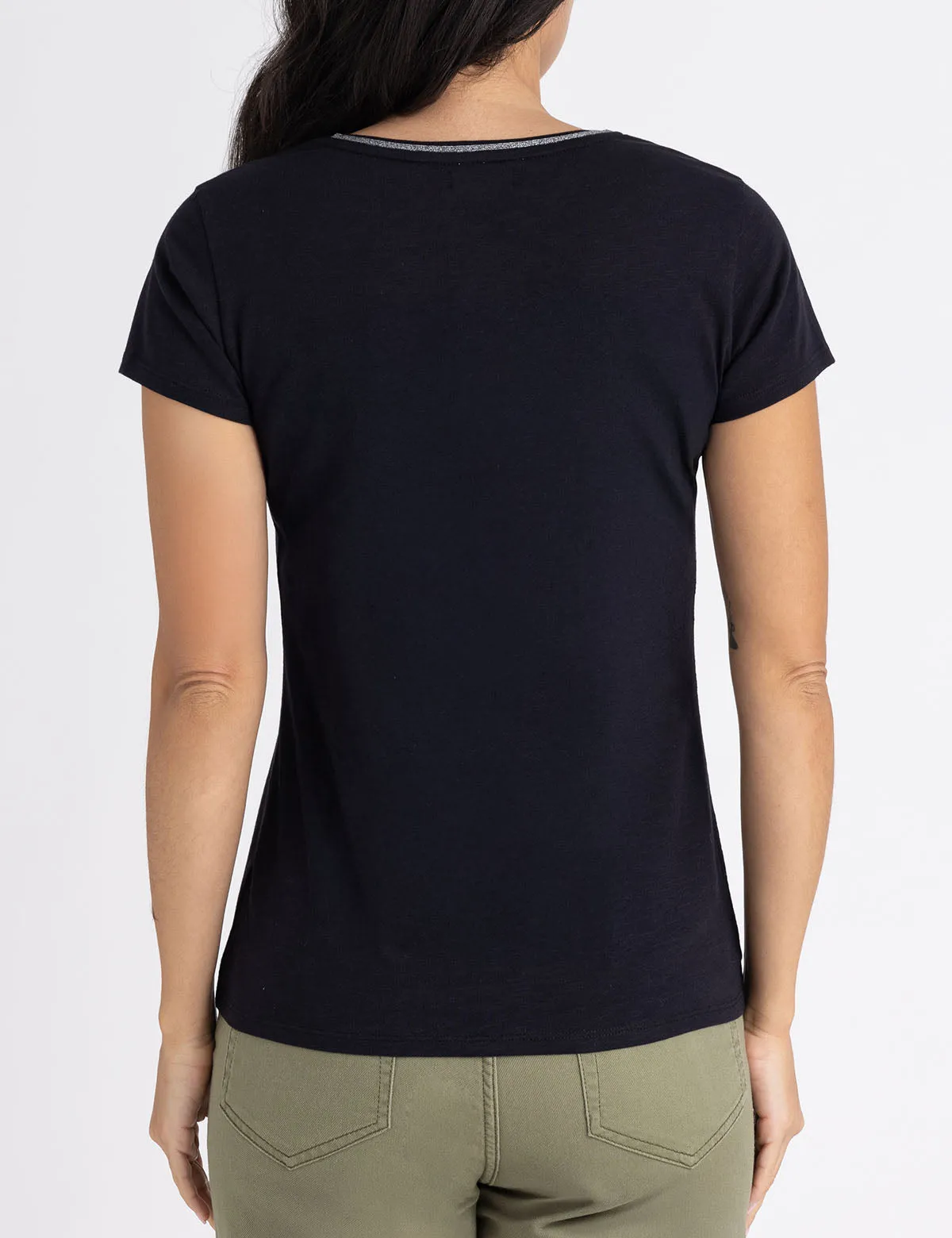 METALLIC TRIM V-NECK T-SHIRT sold by U.S. Polo Assn. product image thumbnail 5
