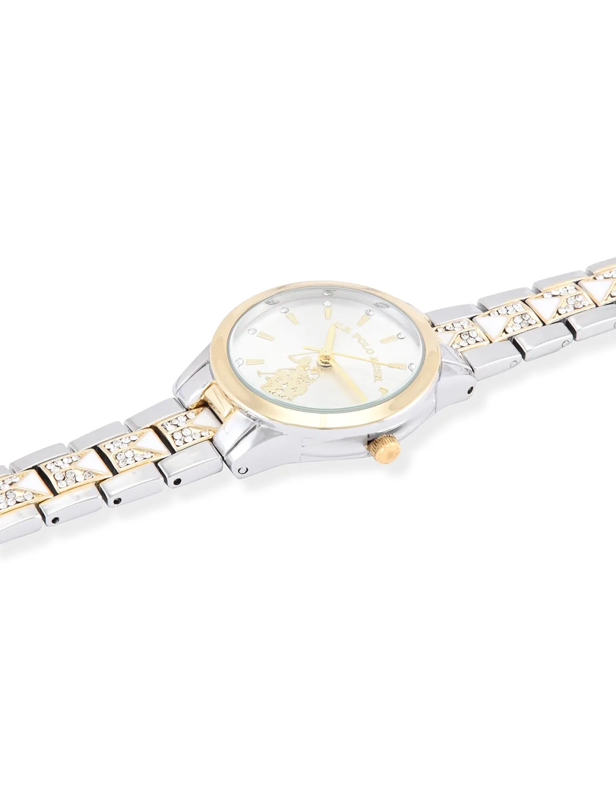 LADIES TWO TONE DECO EMBELLISHED WATCH sold by U.S. Polo Assn. product image thumbnail 4