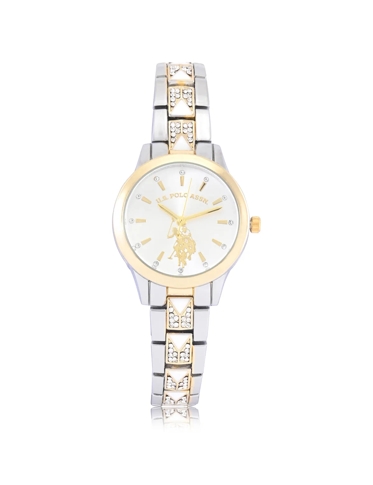 LADIES TWO TONE DECO EMBELLISHED WATCH sold by U.S. Polo Assn. product image thumbnail 5