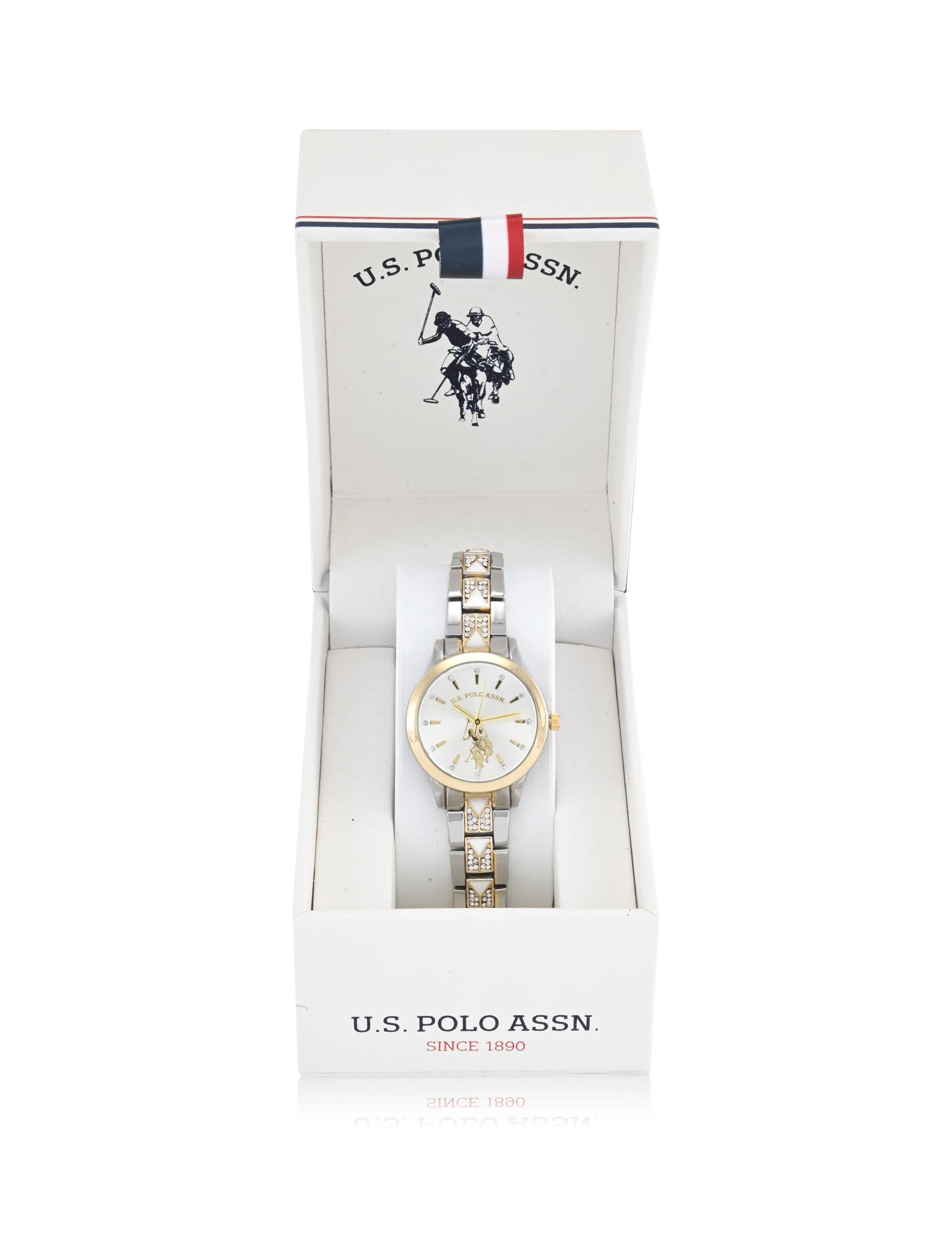 LADIES TWO TONE DECO EMBELLISHED WATCH sold by U.S. Polo Assn. product image thumbnail 2