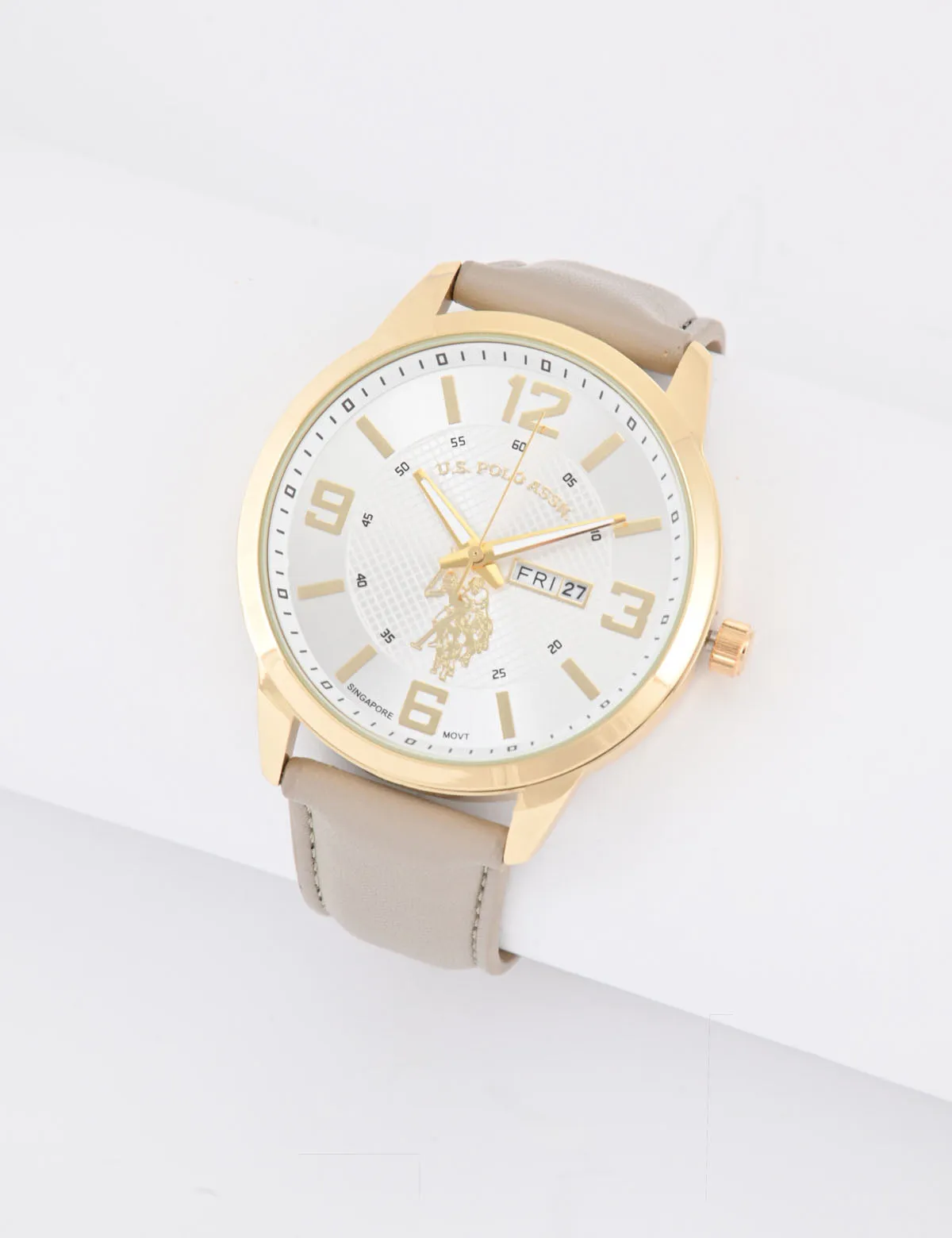 MENS TAN STRAP ANALOG WATCH WITH GOLD ACCENT sold by U.S. Polo Assn.