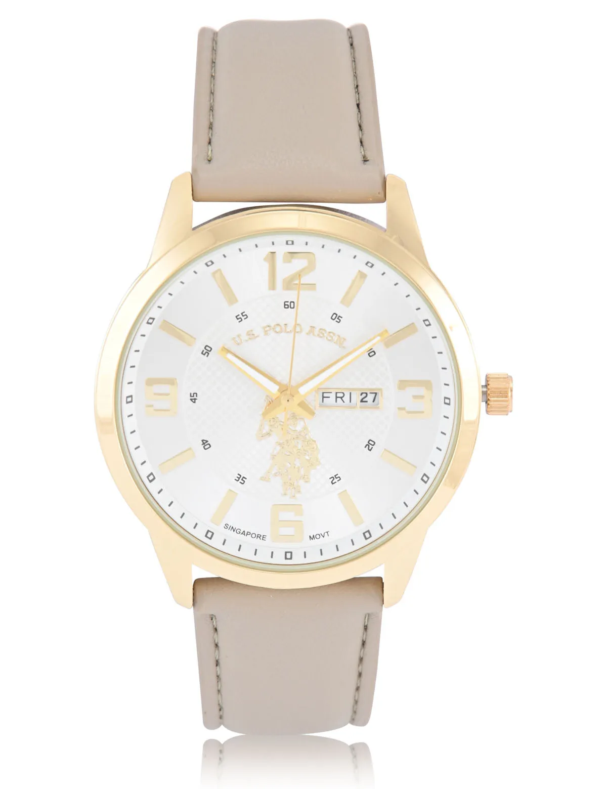 MENS TAN STRAP ANALOG WATCH WITH GOLD ACCENT sold by U.S. Polo Assn. product image thumbnail 5