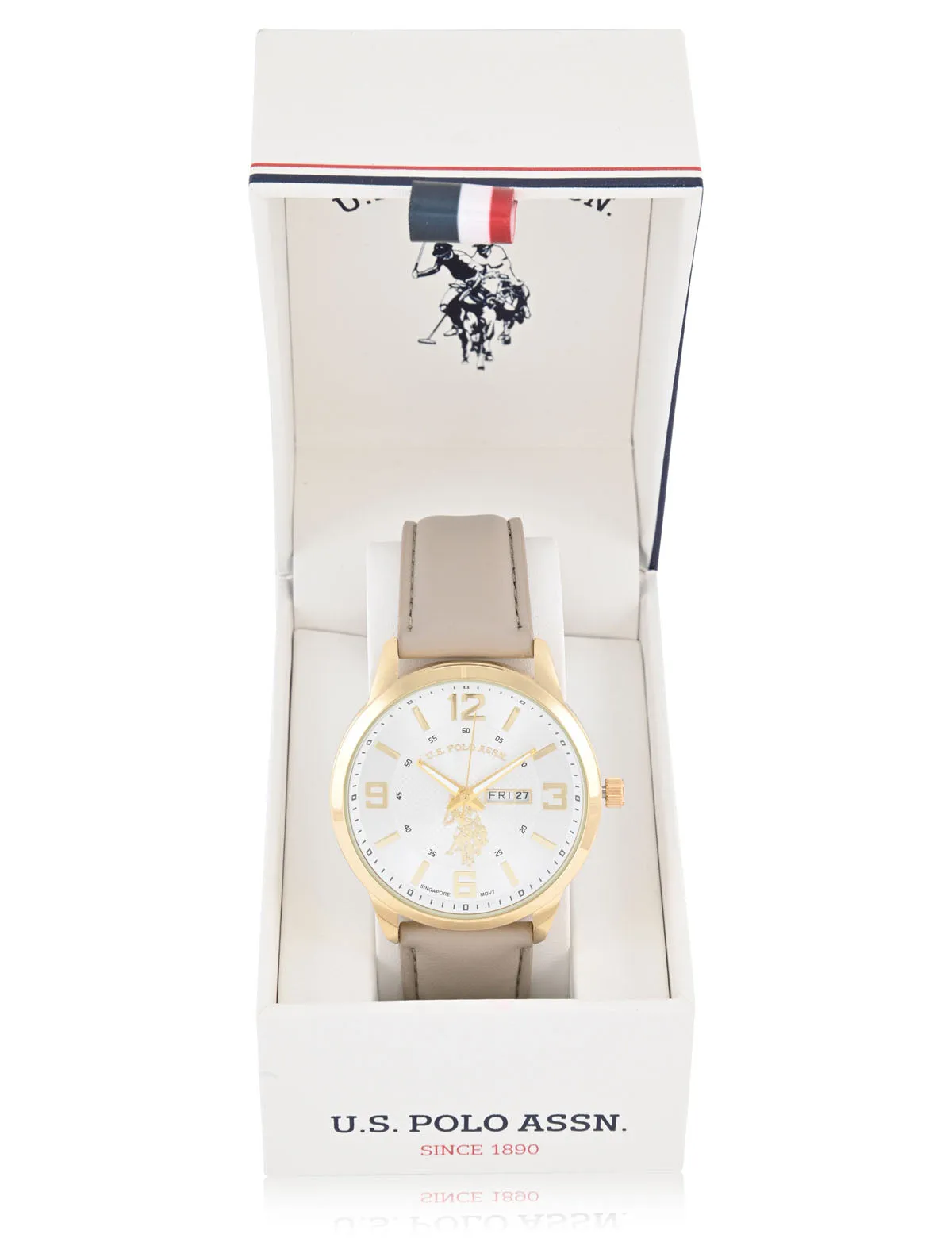 MENS TAN STRAP ANALOG WATCH WITH GOLD ACCENT sold by U.S. Polo Assn. product image thumbnail 2