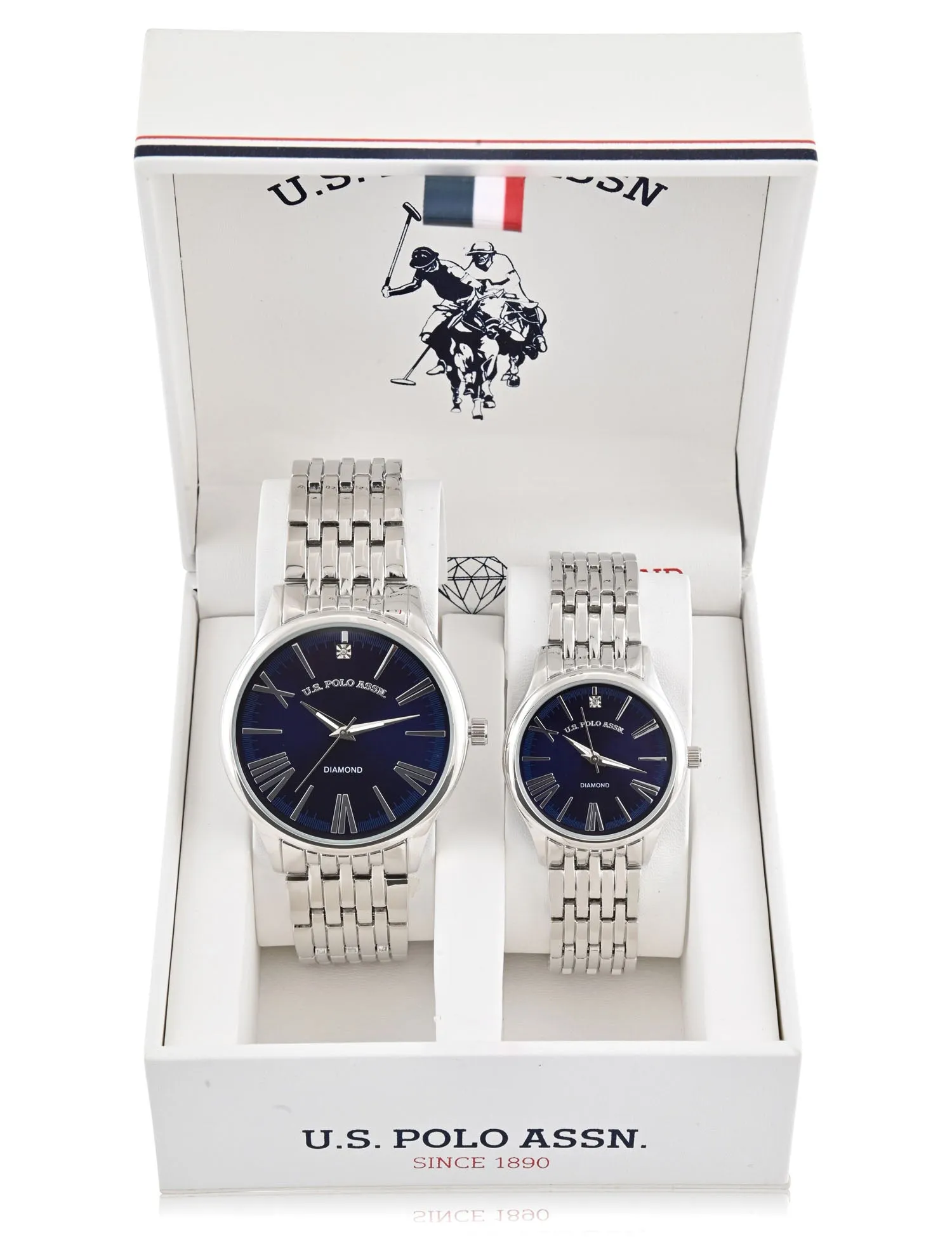 HIS AND HERS DIAMOND LINK WATCH SET sold by U.S. Polo Assn.