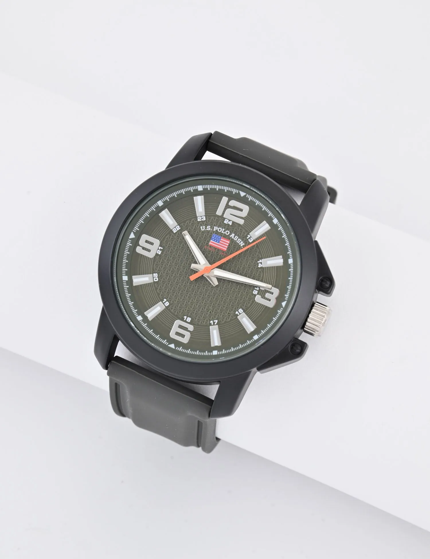 MENS BLACK STRAP GREEN FACE ANALOG WATCH sold by U.S. Polo Assn.