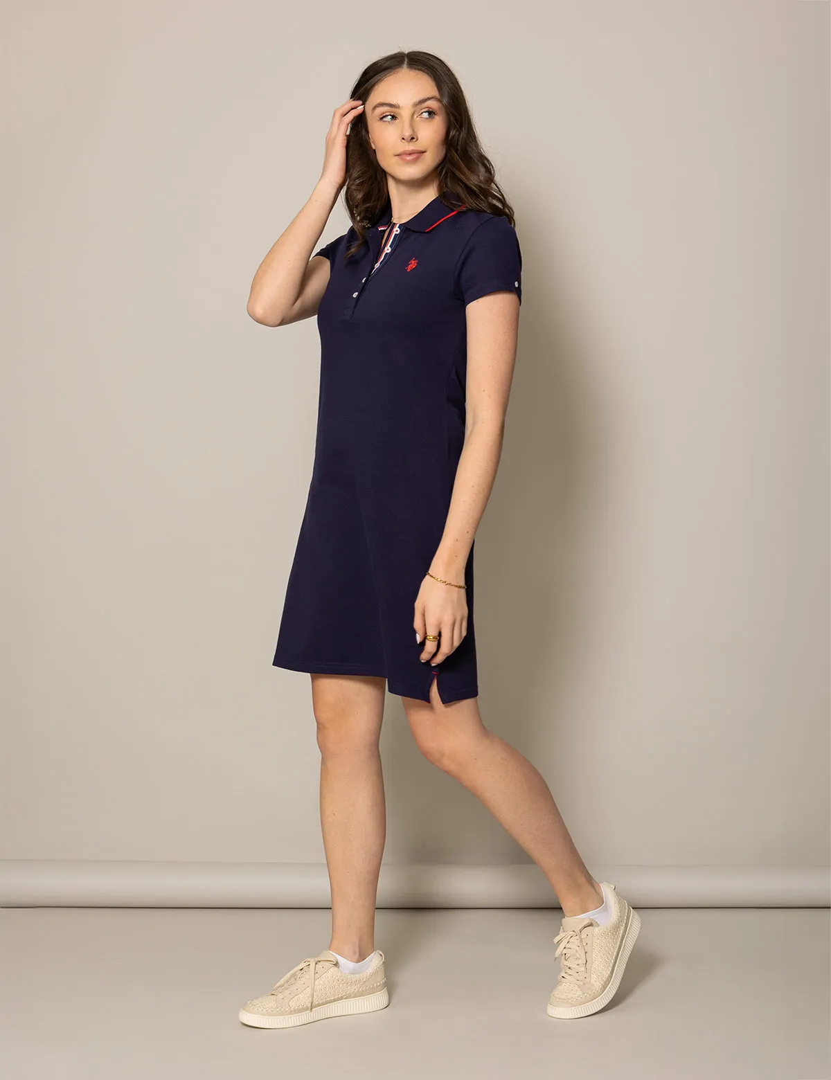TIPPED POLO DRESS sold by U.S. Polo Assn. product image thumbnail 4