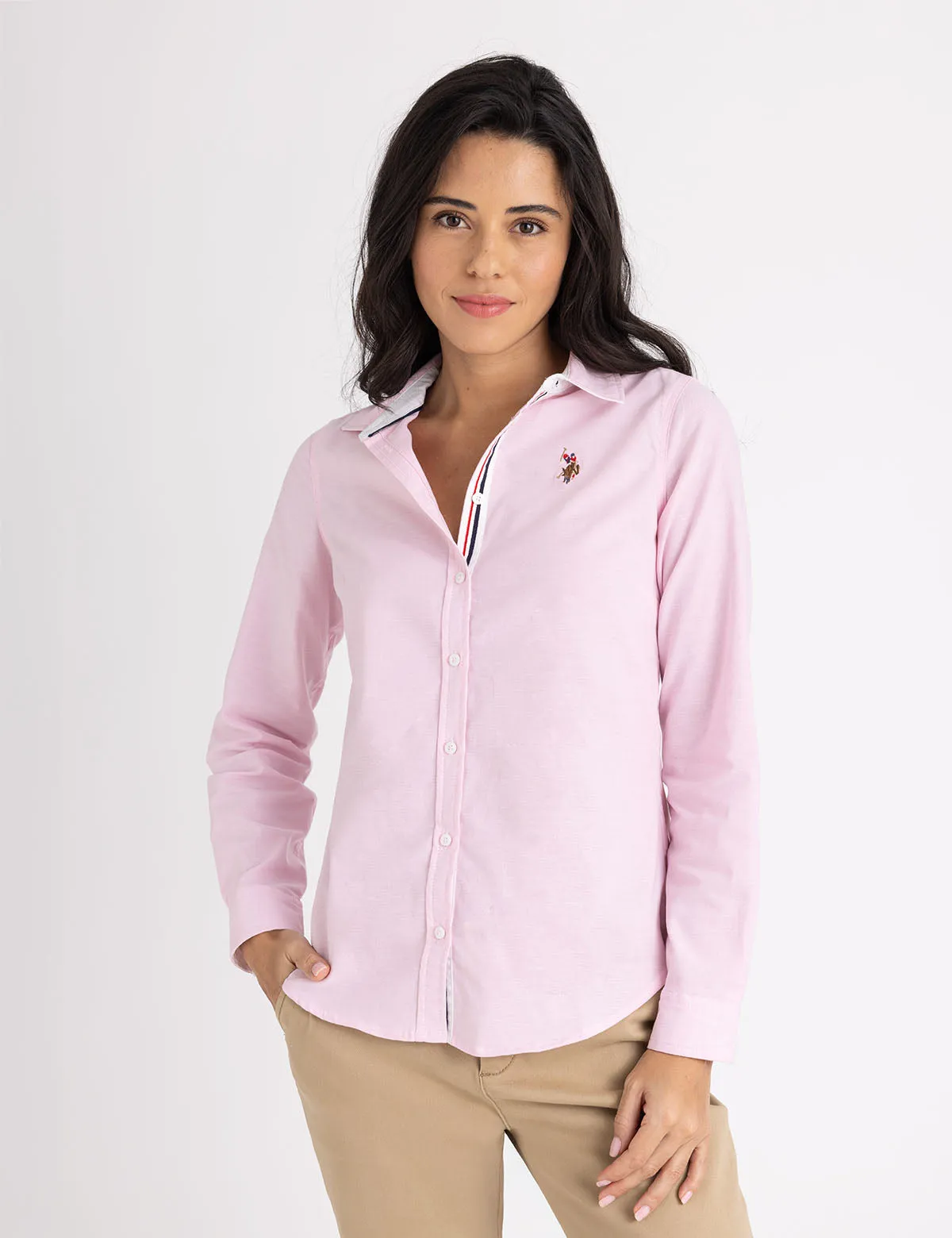 LONG SLEEVE SOLID STRETCH OXFORD SHIRT sold by U.S. Polo Assn.