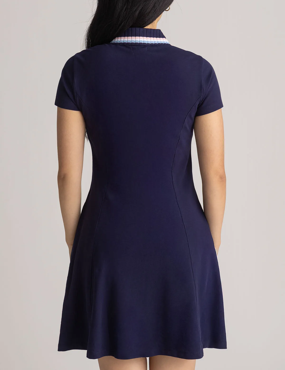 STRIPE COLLAR ZIP SWING POLO DRESS sold by U.S. Polo Assn. product image thumbnail 3