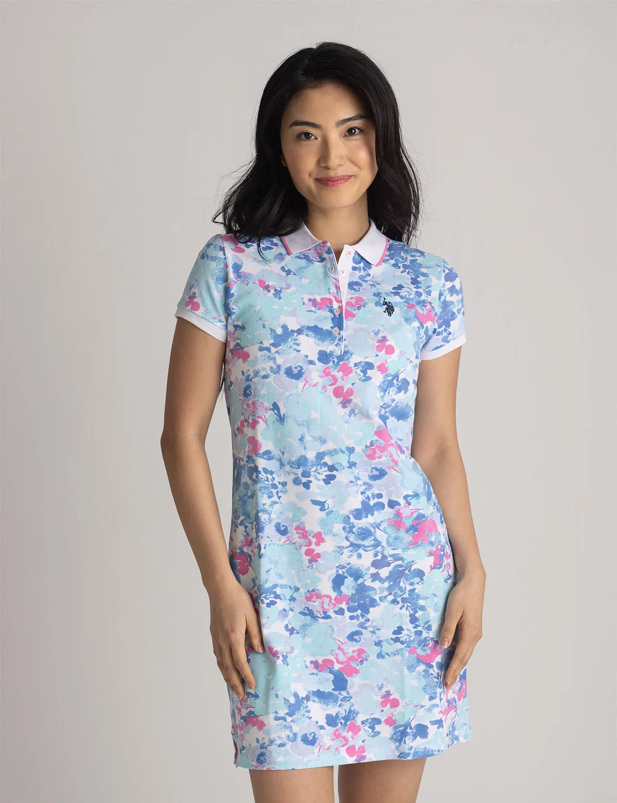 WATER FLORAL PRINTED POLO DRESS sold by U.S. Polo Assn. product image thumbnail 5