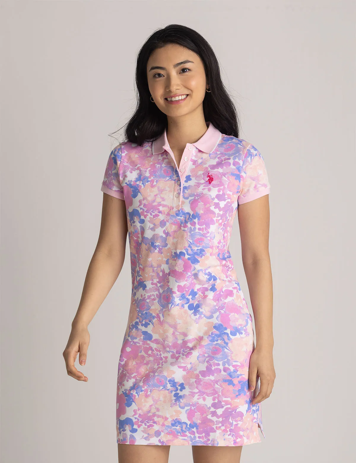 WATER FLORAL PRINTED POLO DRESS sold by U.S. Polo Assn.