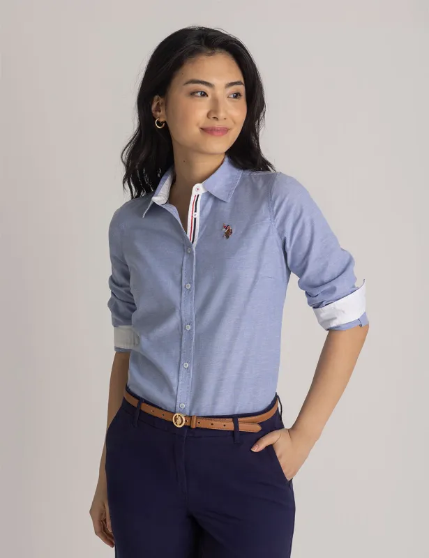 LONG SLEEVE SOLID STRETCH OXFORD SHIRT made by U.S. Polo Assn.