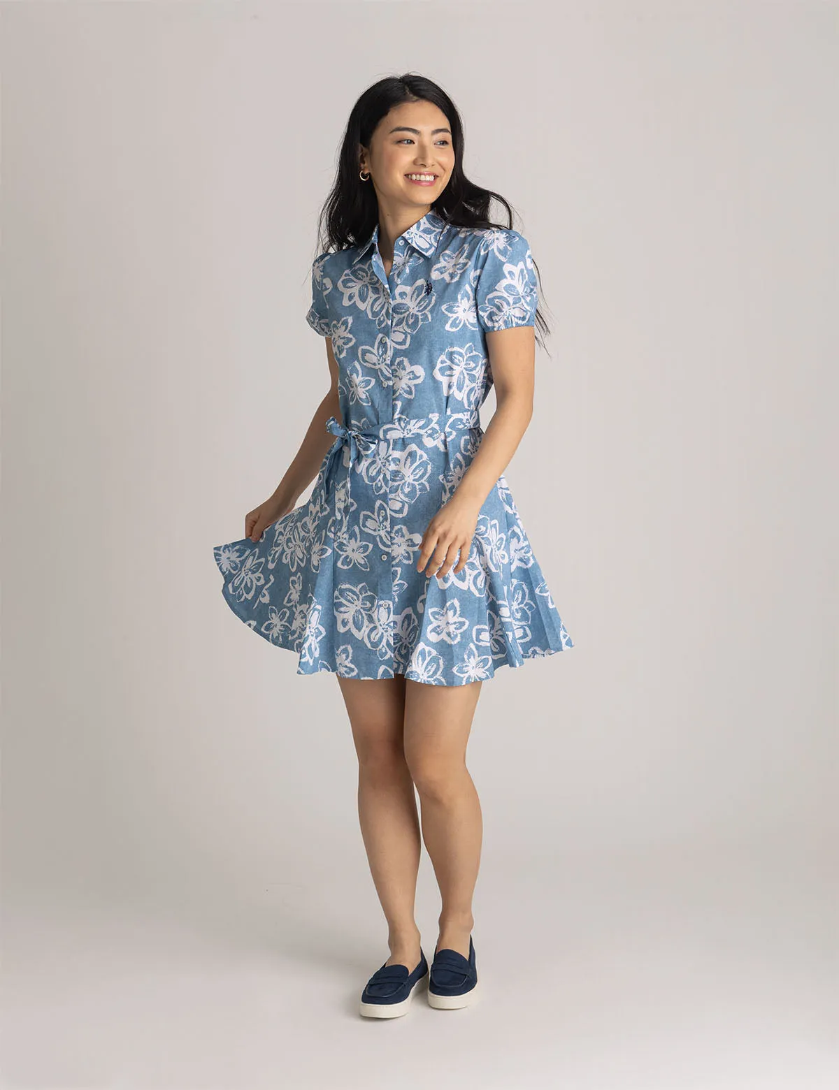 FIT AND FLARE FLORAL POPLIN DRESS sold by U.S. Polo Assn. product image thumbnail 2