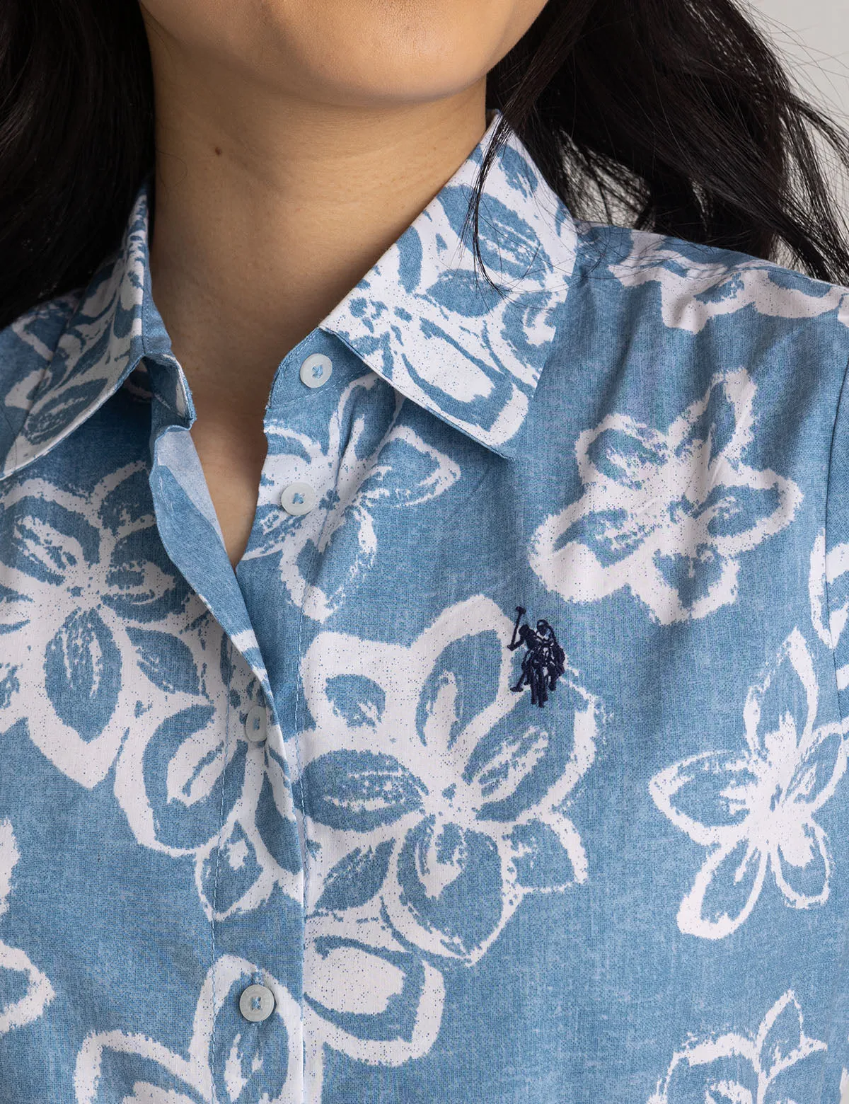 FIT AND FLARE FLORAL POPLIN DRESS sold by U.S. Polo Assn. product image thumbnail 5