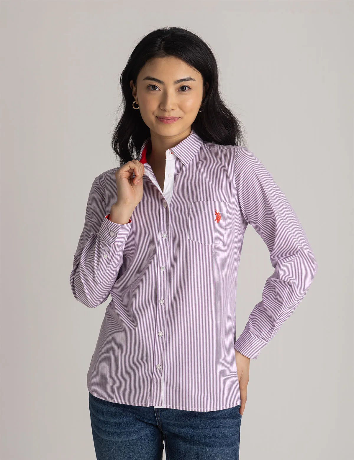 STRIPED POPLIN LONG SLEEVE SHIRT sold by U.S. Polo Assn. product image thumbnail 2