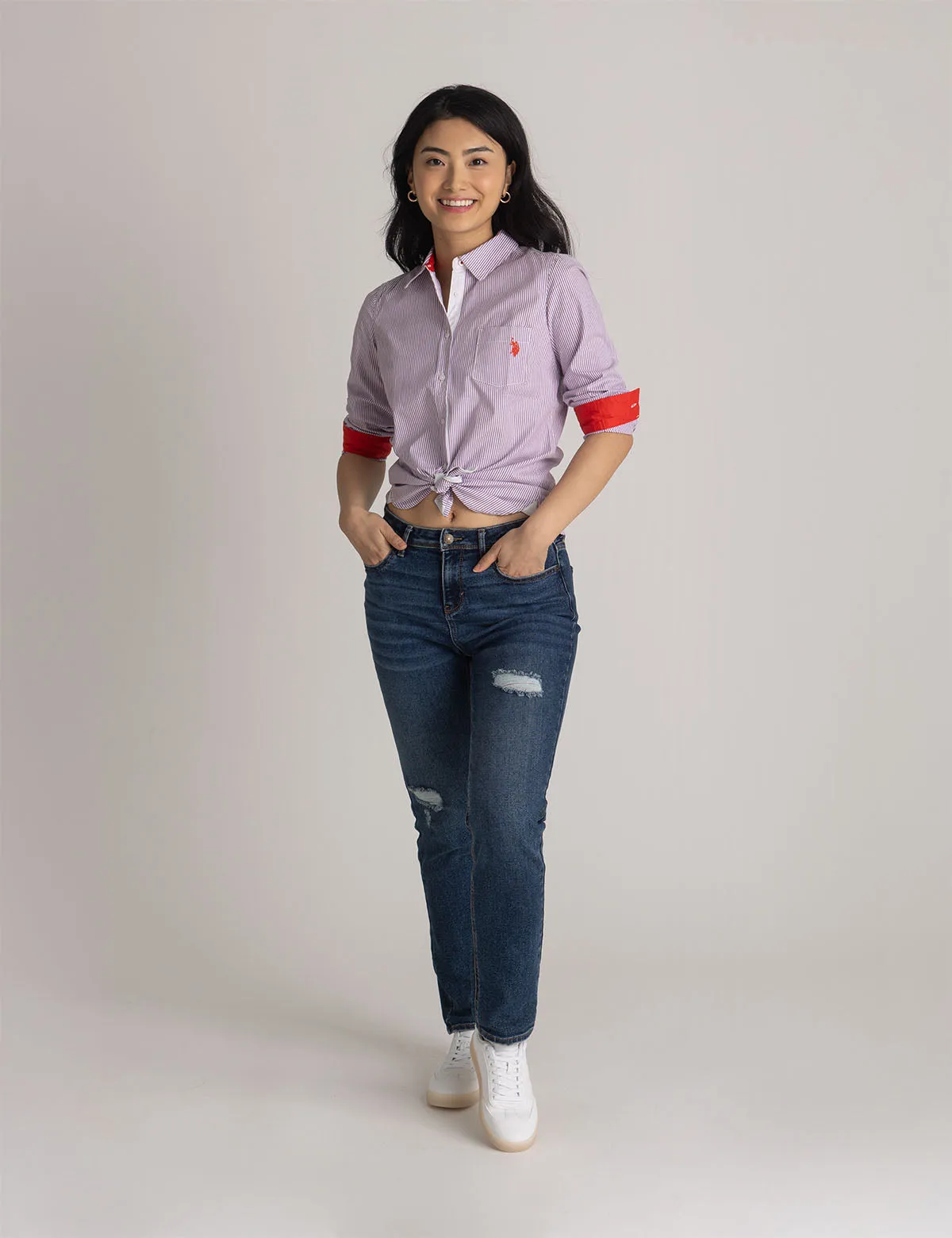 STRIPED POPLIN LONG SLEEVE SHIRT sold by U.S. Polo Assn. product image thumbnail 5