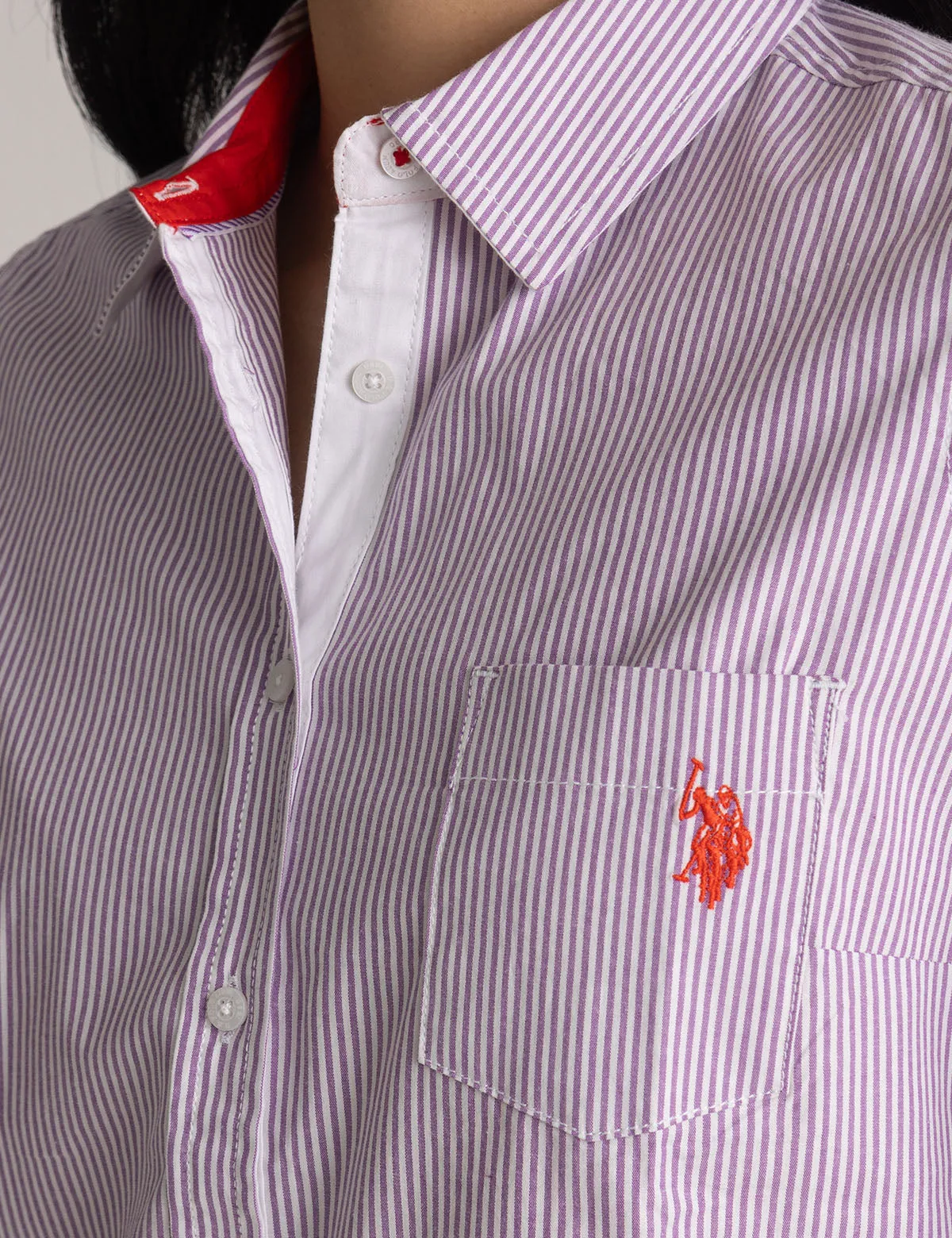 STRIPED POPLIN LONG SLEEVE SHIRT sold by U.S. Polo Assn. product image thumbnail 3