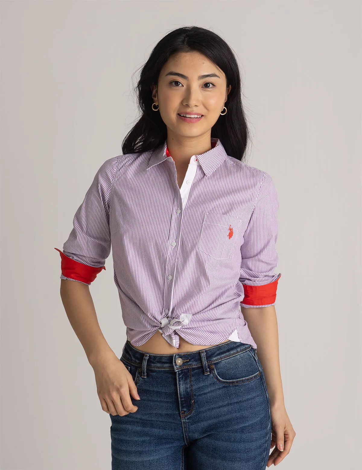 STRIPED POPLIN LONG SLEEVE SHIRT sold by U.S. Polo Assn.