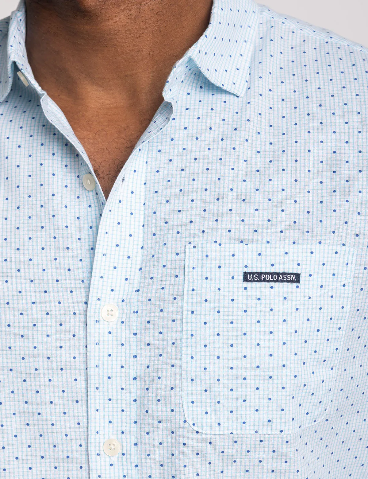 SHORT SLEEVE DOT POPLIN SHIRT WITH POCKET sold by U.S. Polo Assn. product image thumbnail 2