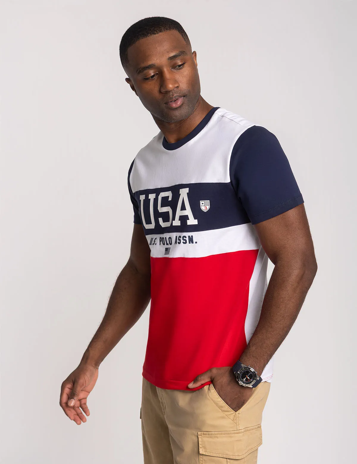 COLOR BLOCK USA JERSEY CREW NECK T-SHIRT sold by U.S. Polo Assn. product image thumbnail 5