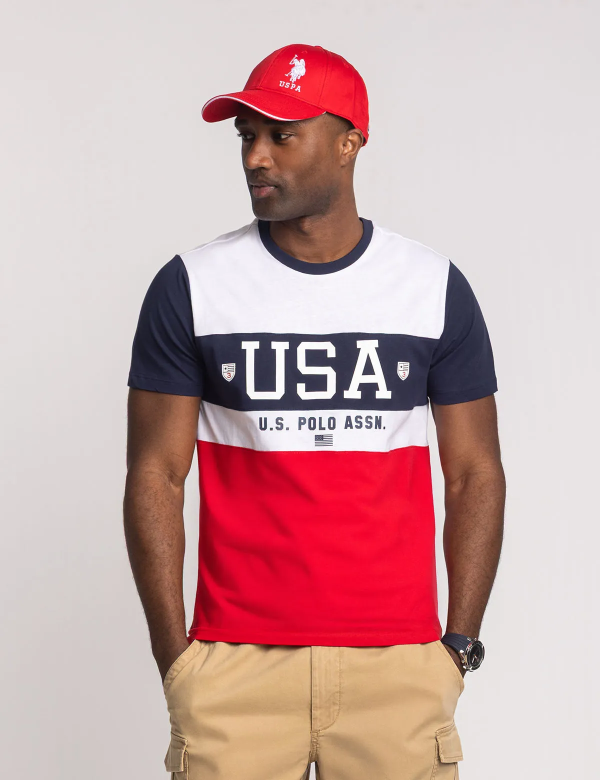 COLOR BLOCK USA JERSEY CREW NECK T-SHIRT sold by U.S. Polo Assn.