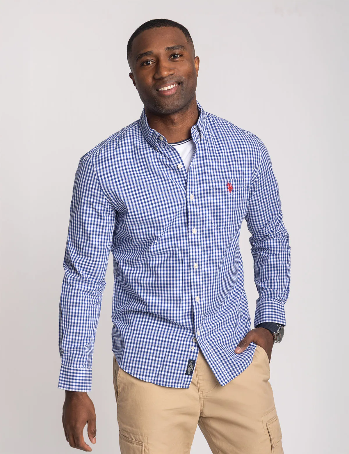 LONG SLEEVE GINGHAM YARN DYE POPLIN SHIRT sold by U.S. Polo Assn. product image thumbnail 2