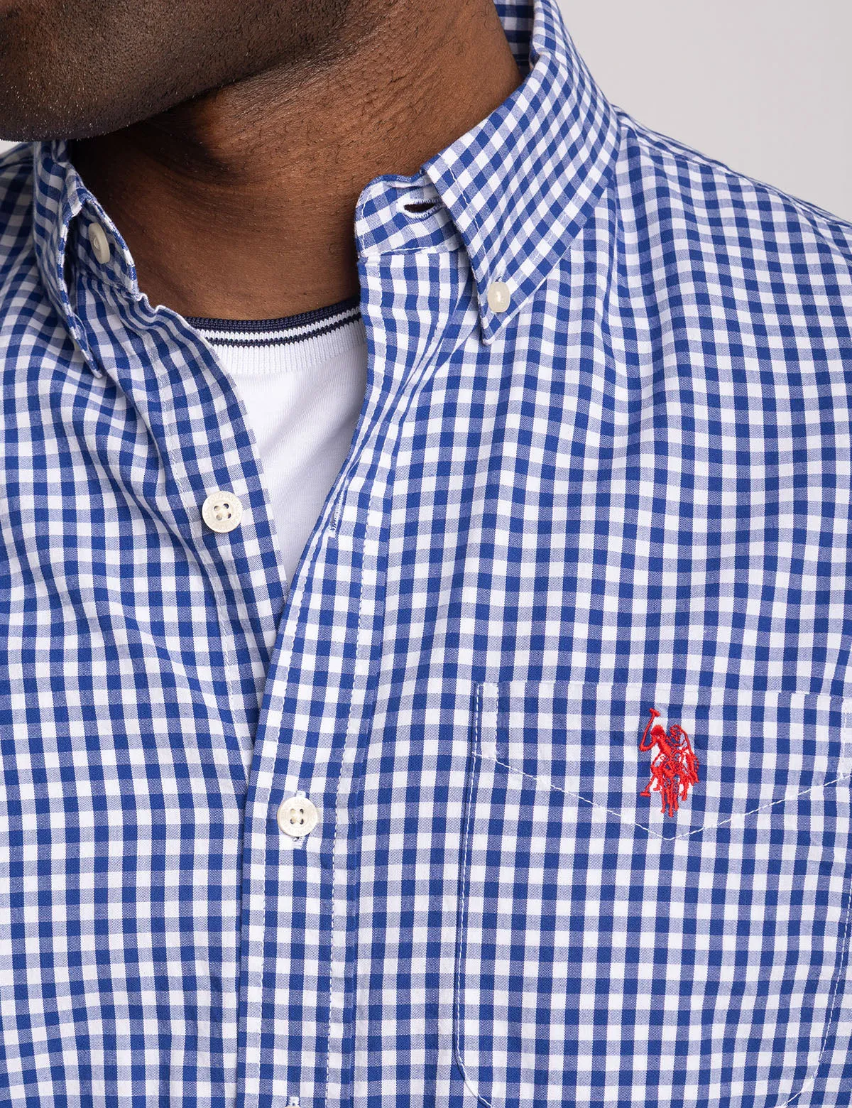 LONG SLEEVE GINGHAM YARN DYE POPLIN SHIRT sold by U.S. Polo Assn. product image thumbnail 3