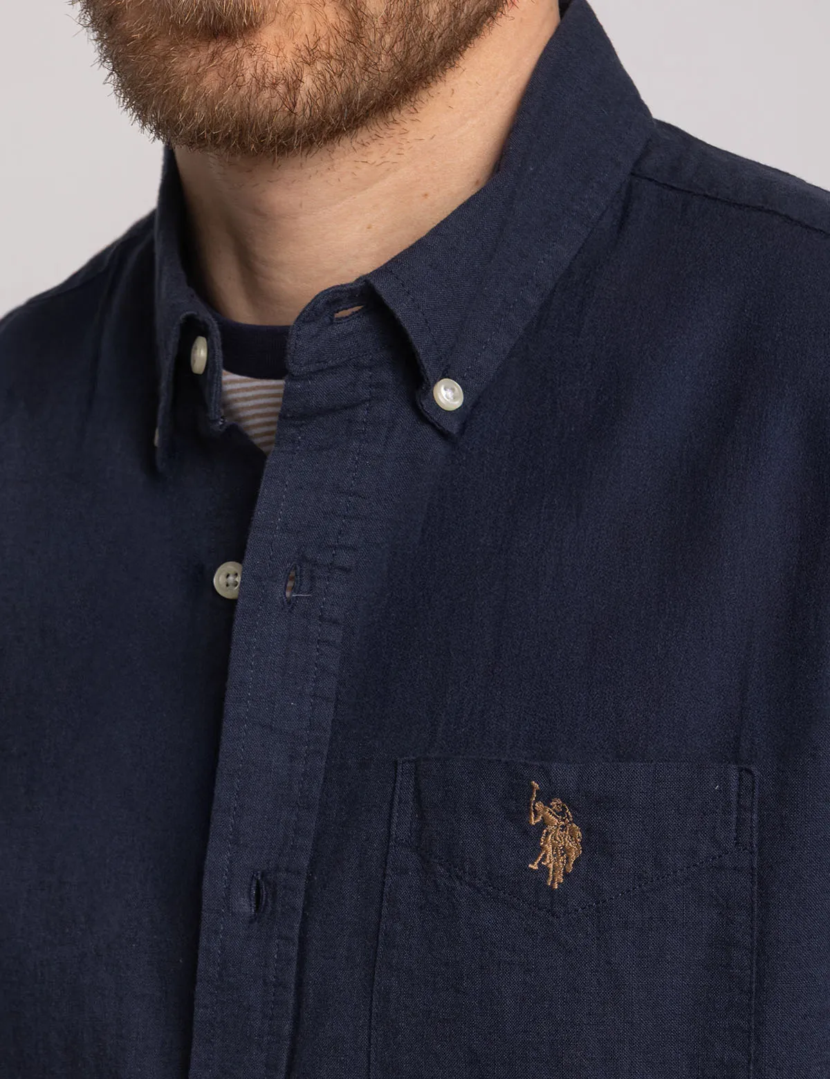 LONG SLEEVE SOFT LINEN BLEND SHIRT sold by U.S. Polo Assn. product image thumbnail 4
