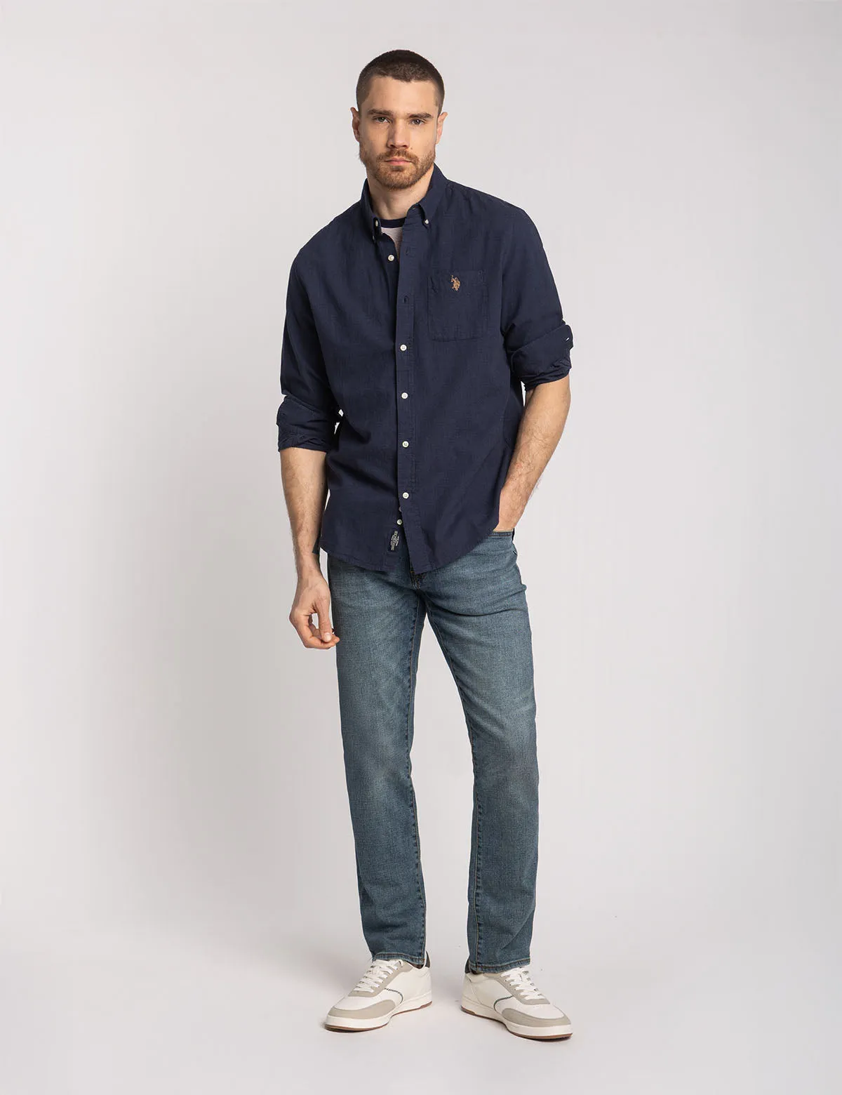 LONG SLEEVE SOFT LINEN BLEND SHIRT sold by U.S. Polo Assn. product image thumbnail 3