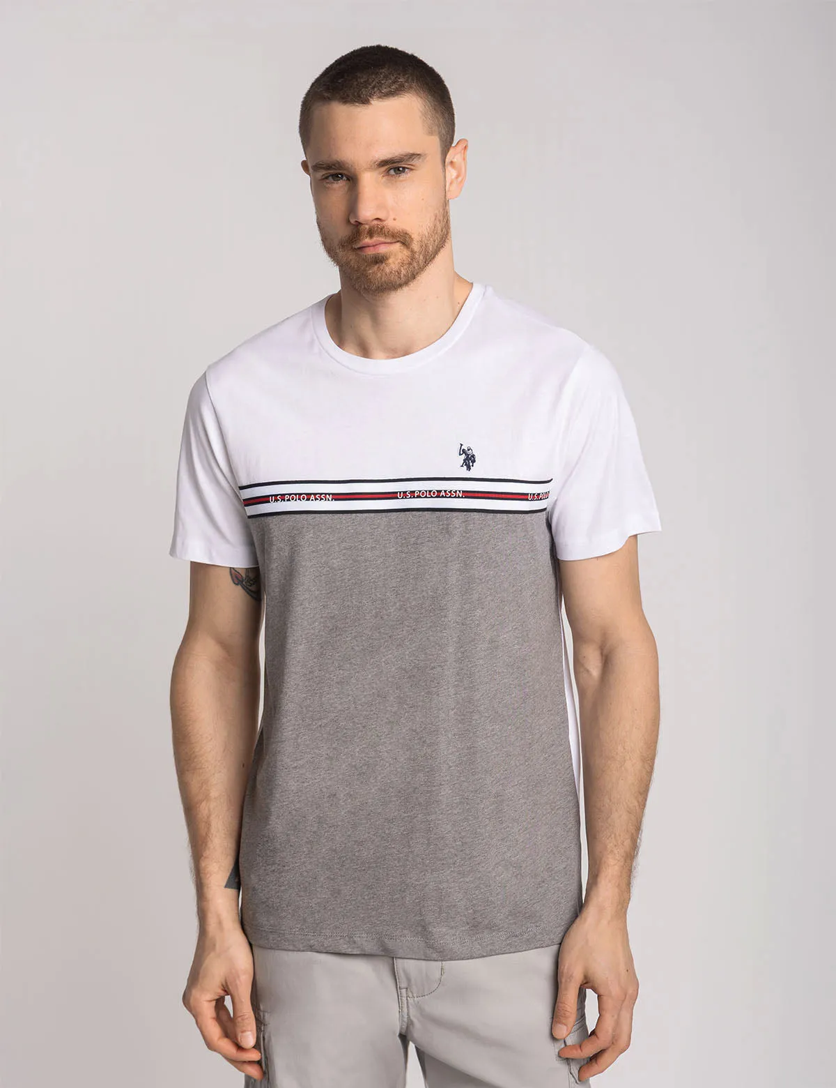 TRICOT PIECED STRIPE JERSEY T-SHIRT sold by U.S. Polo Assn.
