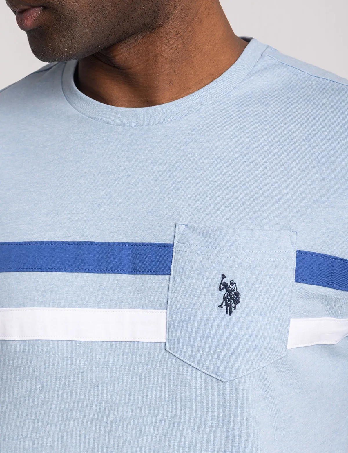 DUAL STRIPE JERSEY T-SHIRT WITH CHEST POCKET sold by U.S. Polo Assn. product image thumbnail 3